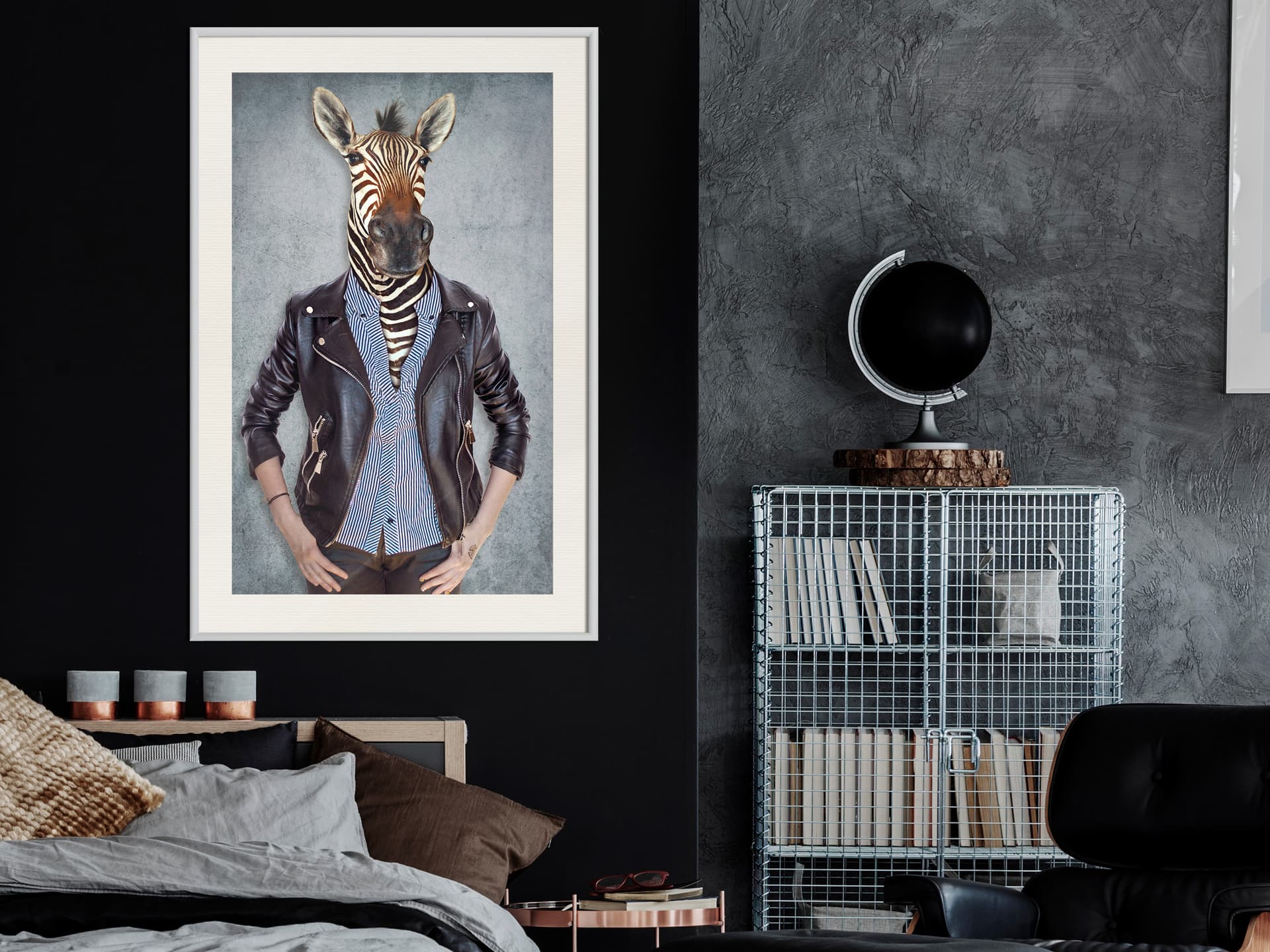 

Plakat - Zwierzęce alter ego: Zebra (rozmiar 30x45, wykończenie Rama biała z passe-partout)