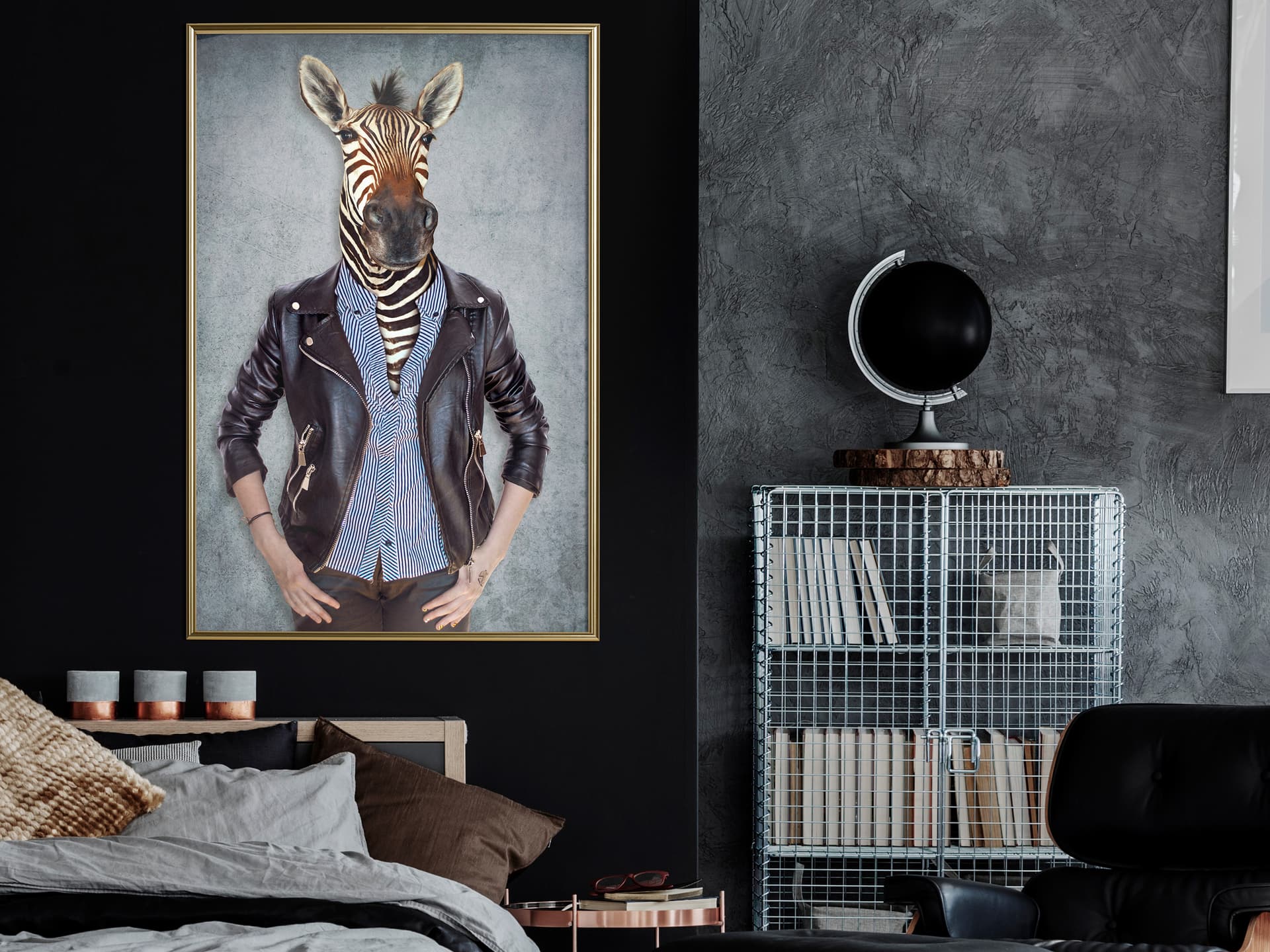 

Plakat - Zwierzęce alter ego: Zebra (rozmiar 20x30, wykończenie Rama złota)