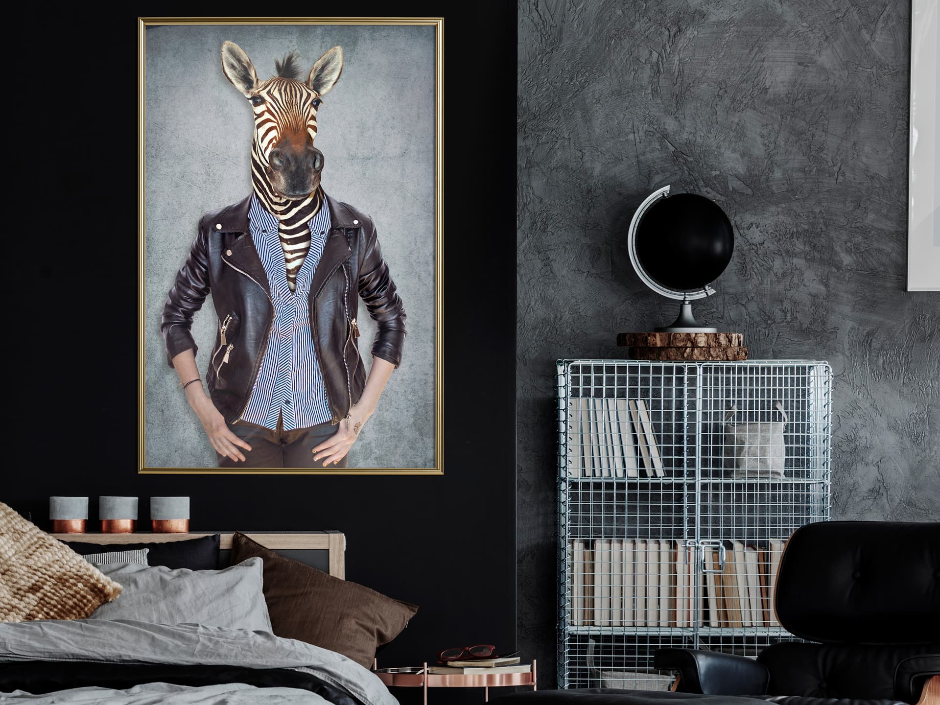

Plakat - Zwierzęce alter ego: Zebra (rozmiar 40x60, wykończenie Rama złota)