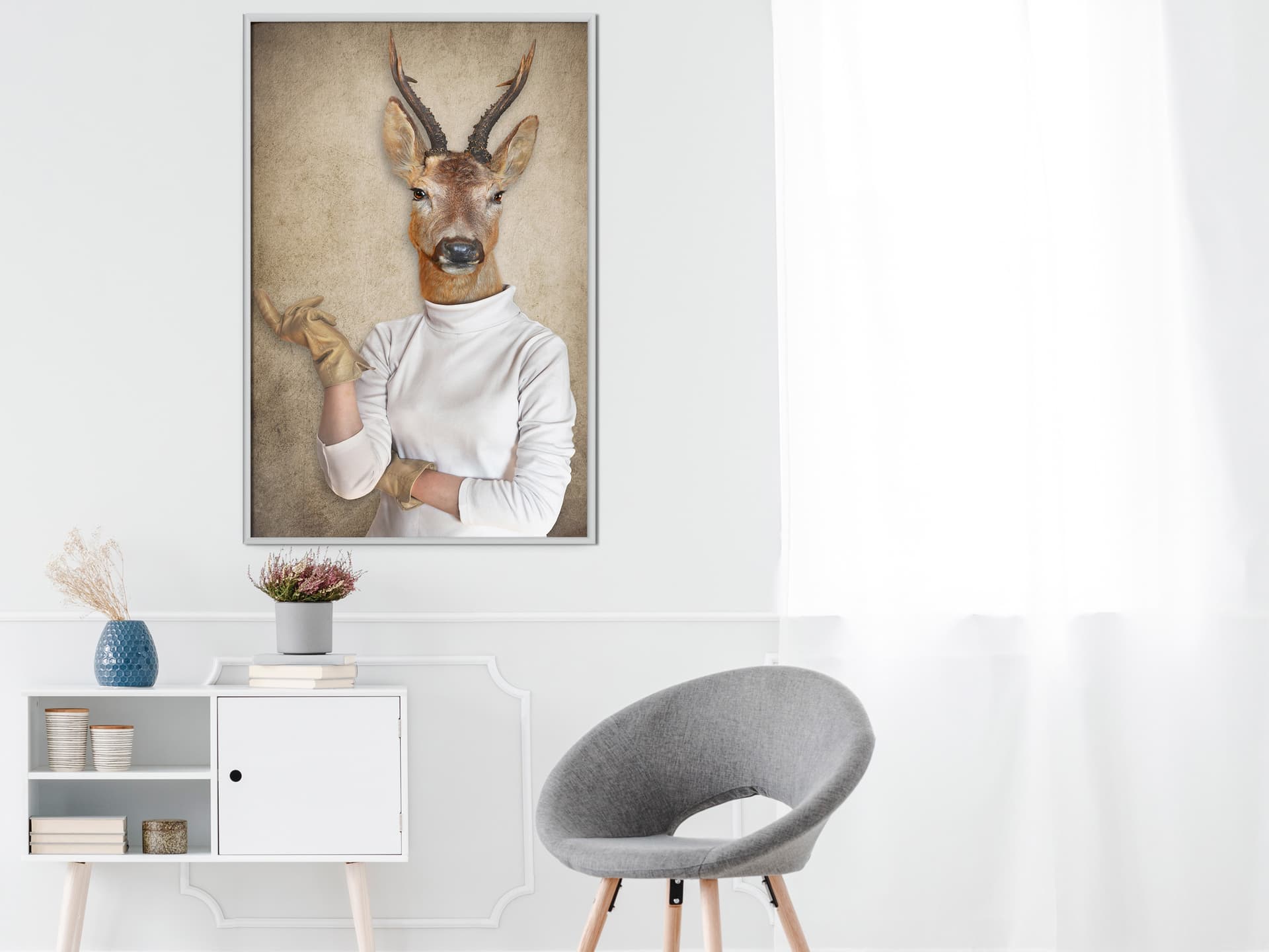 

Plakat - Zwierzęce alter ego: Sarna (rozmiar 40x60, wykończenie Rama biała)