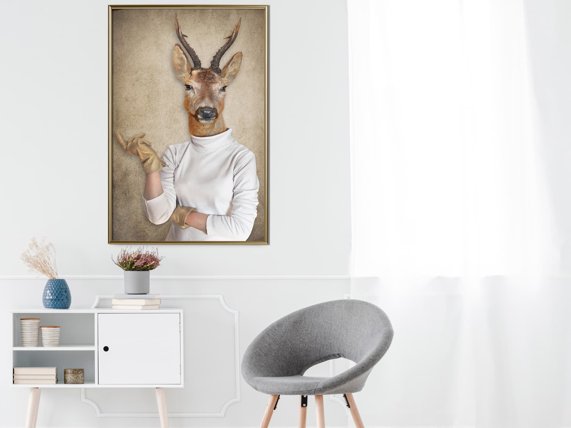 

Plakat - Zwierzęce alter ego: Sarna (rozmiar 20x30, wykończenie Rama złota)