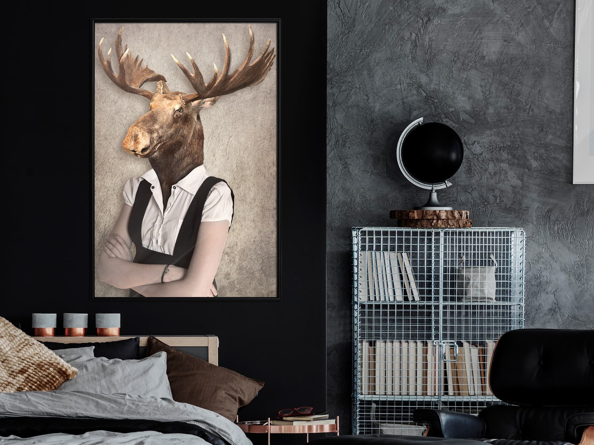 

Plakat - Zwierzęce alter ego: Łoś (rozmiar 30x45, wykończenie Rama czarna)