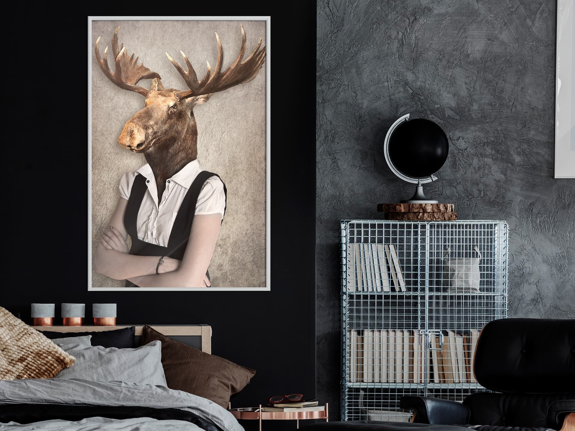 

Plakat - Zwierzęce alter ego: Łoś (rozmiar 20x30, wykończenie Rama biała)