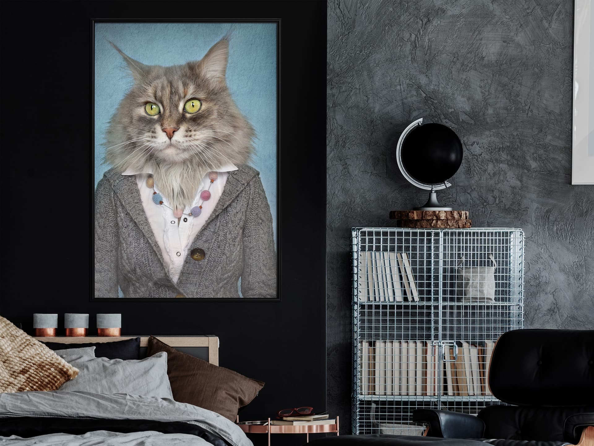 

Plakat - Zwierzęce alter ego: Kot (rozmiar 30x45, wykończenie Rama czarna)