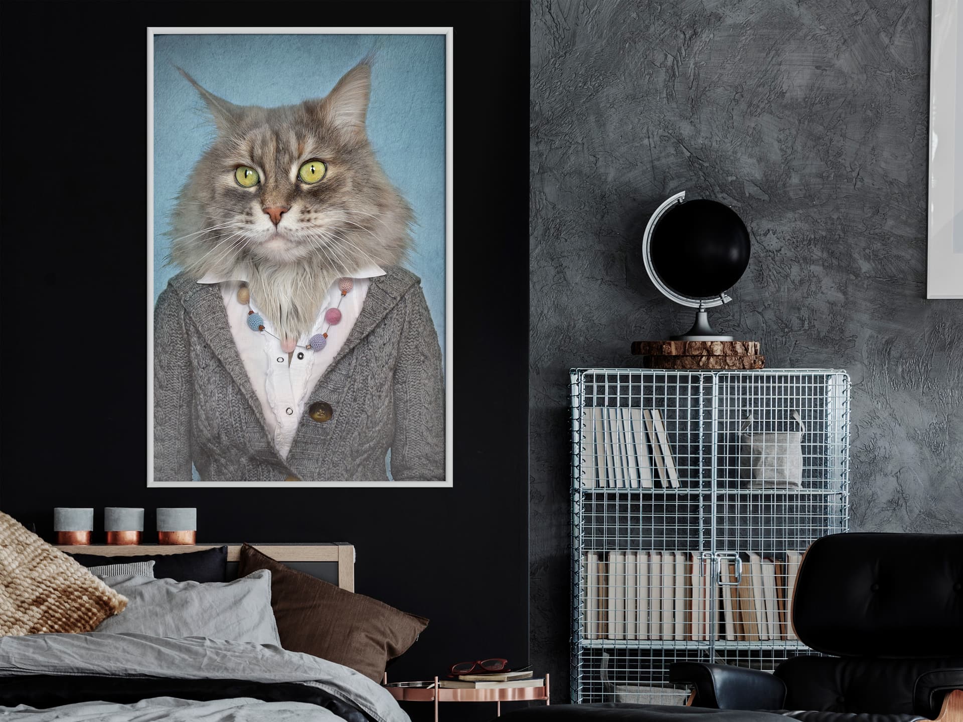 

Plakat - Zwierzęce alter ego: Kot (rozmiar 30x45, wykończenie Rama biała)