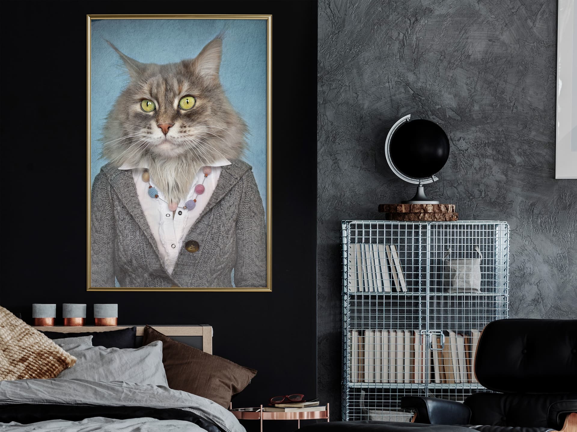 

Plakat - Zwierzęce alter ego: Kot (rozmiar 20x30, wykończenie Rama złota)