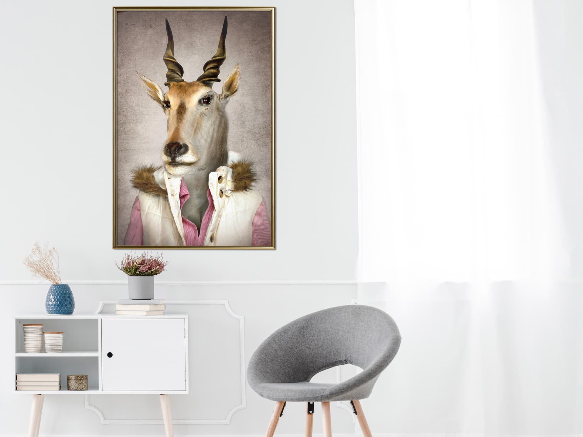 

Plakat - Zwierzęce alter ego: Antylopa (rozmiar 30x45, wykończenie Rama złota)