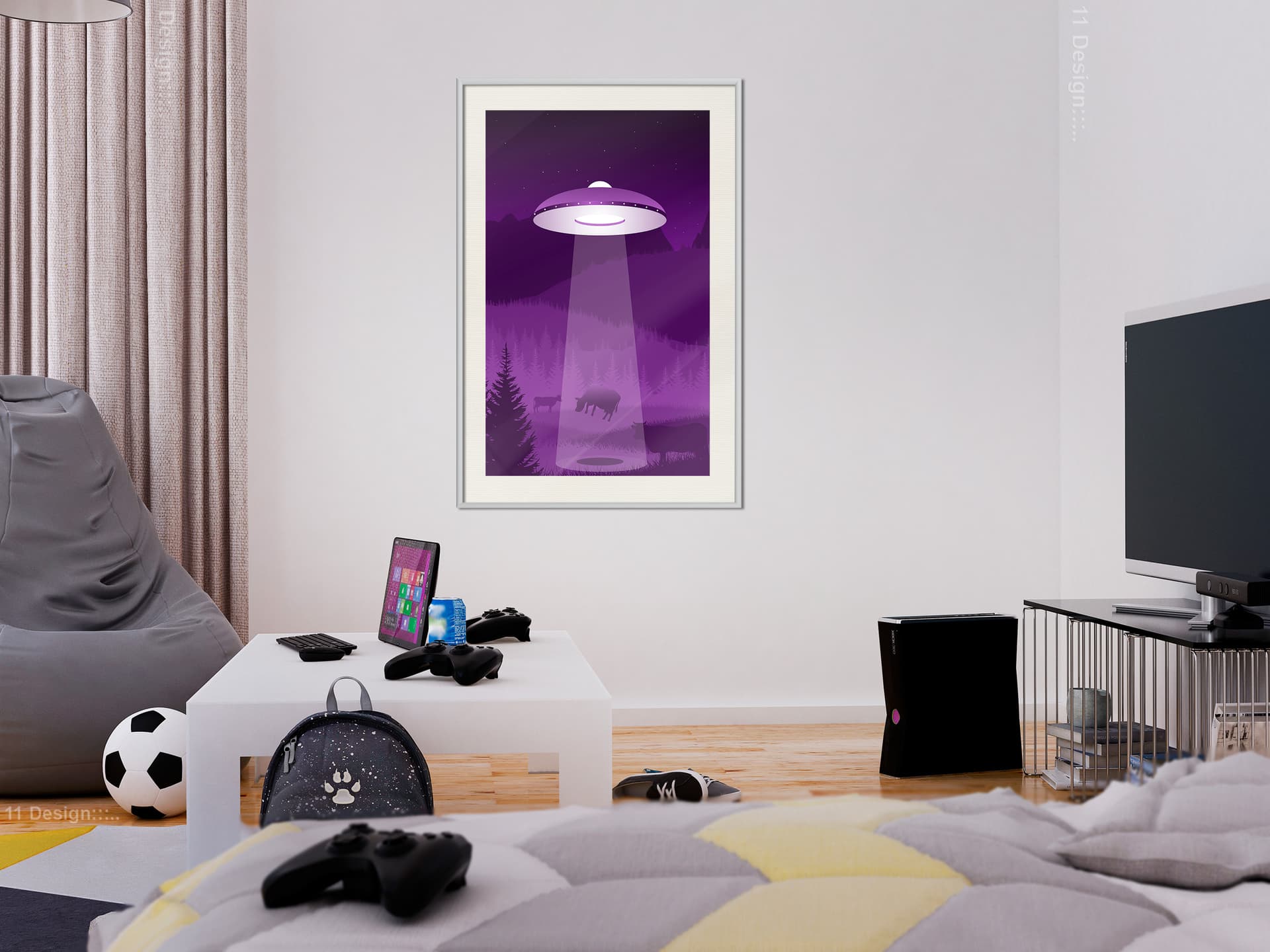 

Plakat - Latąjący spodek (rozmiar 40x60, wykończenie Rama biała z passe-partout)