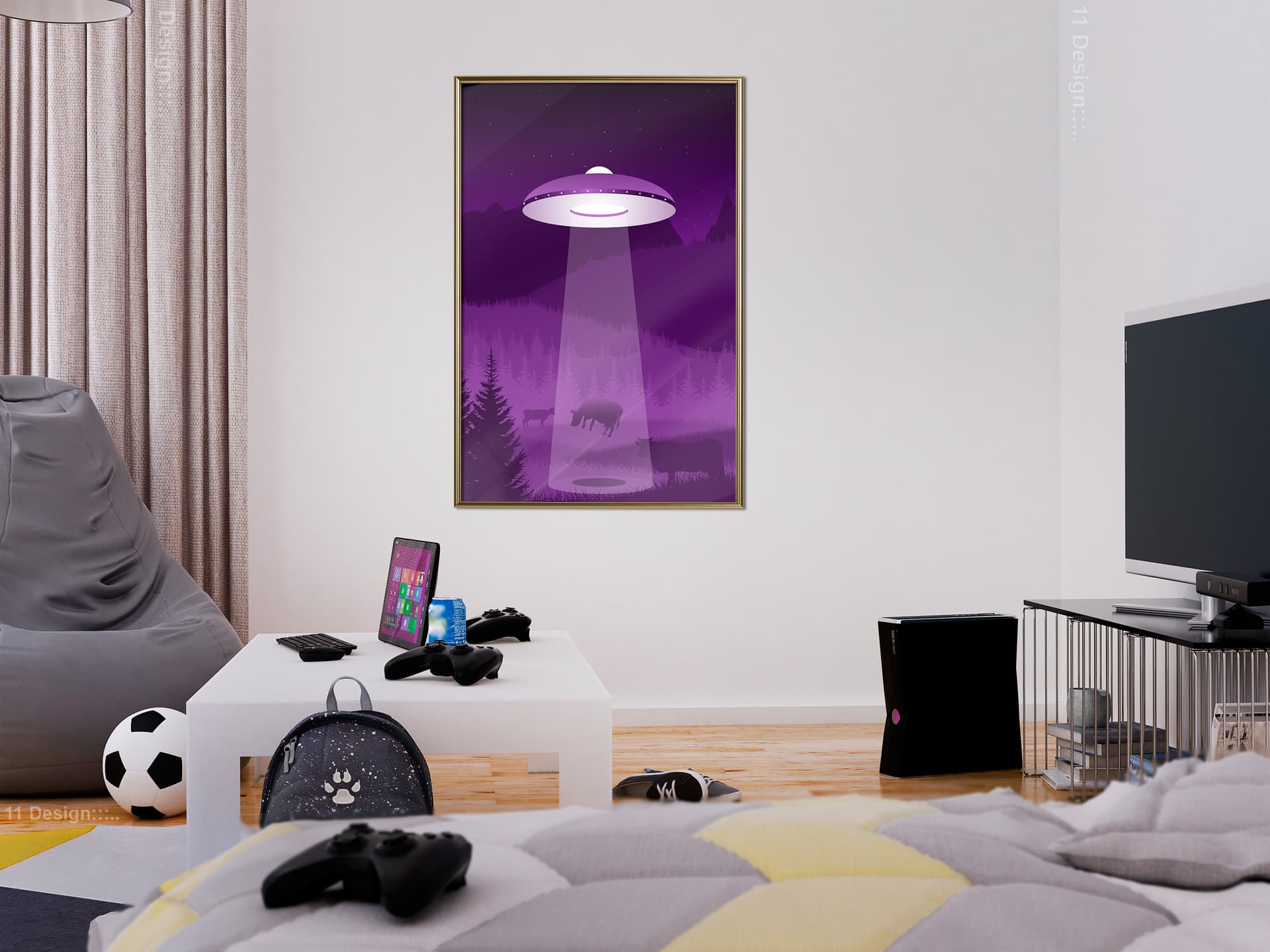 

Plakat - Latąjący spodek (rozmiar 20x30, wykończenie Rama złota)