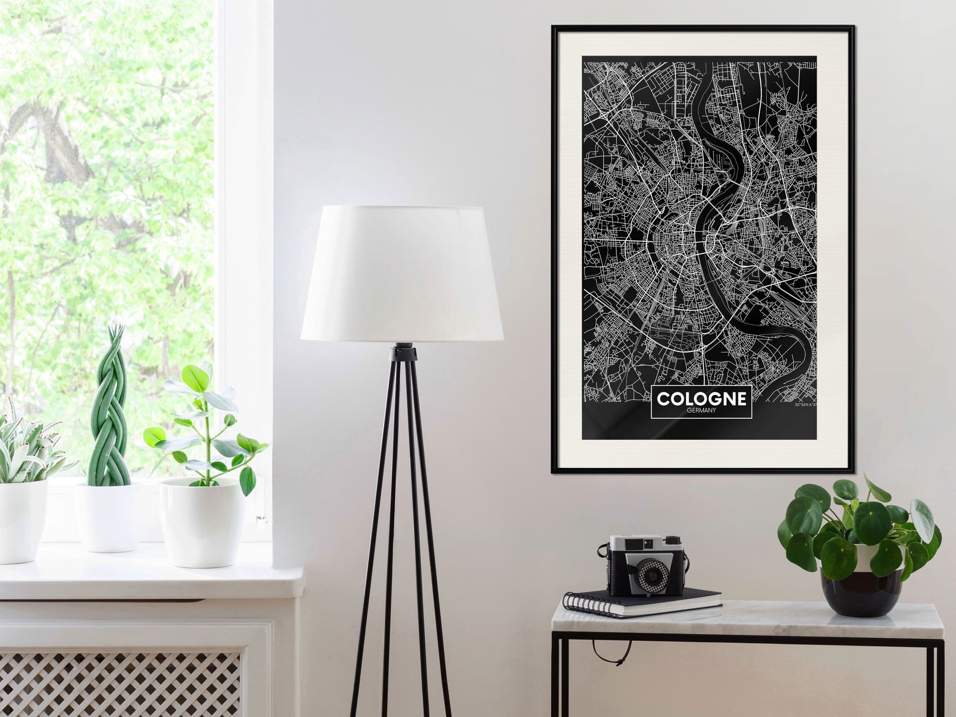 

Plakat - Plan miasta: Kolonia (ciemny) (rozmiar 40x60, wykończenie Rama czarna z passe-partout)