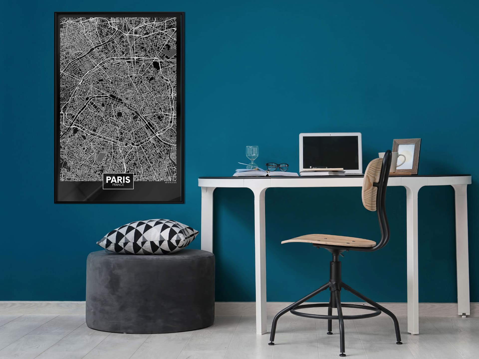 

Plakat - Plan miasta: Paryż (ciemny) (rozmiar 40x60, wykończenie Rama czarna)
