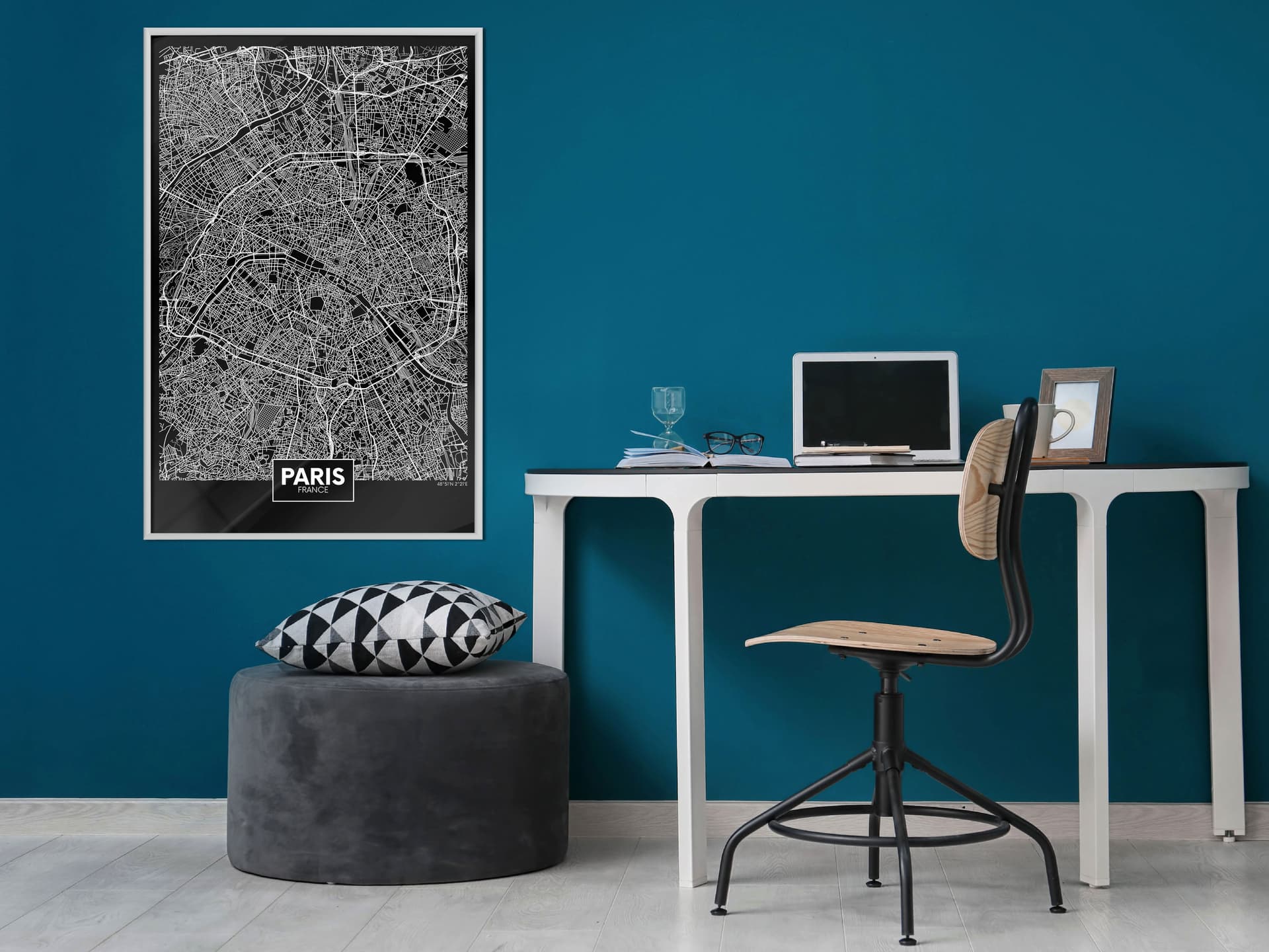 

Plakat - Plan miasta: Paryż (ciemny) (rozmiar 30x45, wykończenie Rama biała)