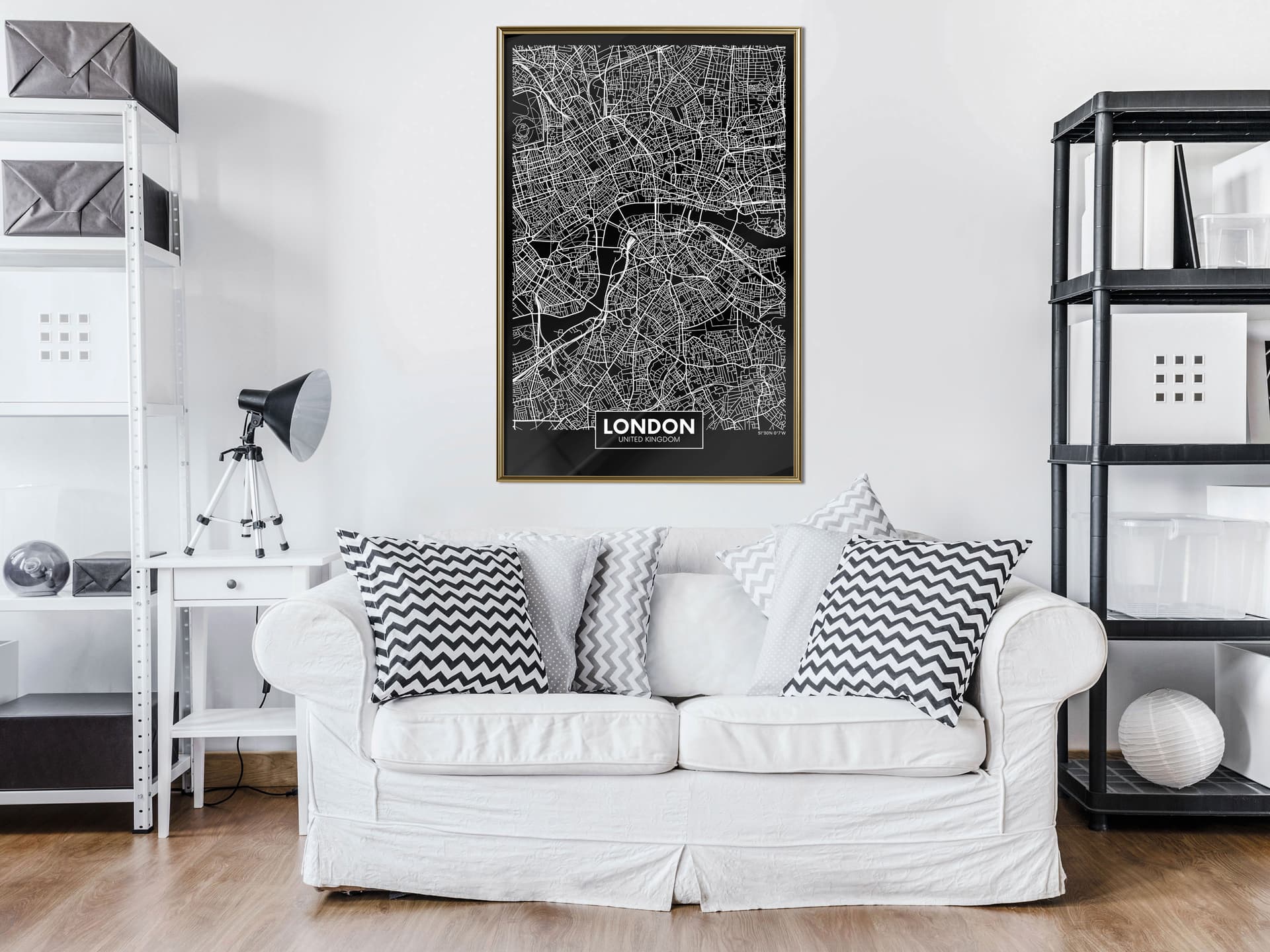 

Plakat - Plan miasta: Londyn (ciemny) (rozmiar 20x30, wykończenie Rama złota)