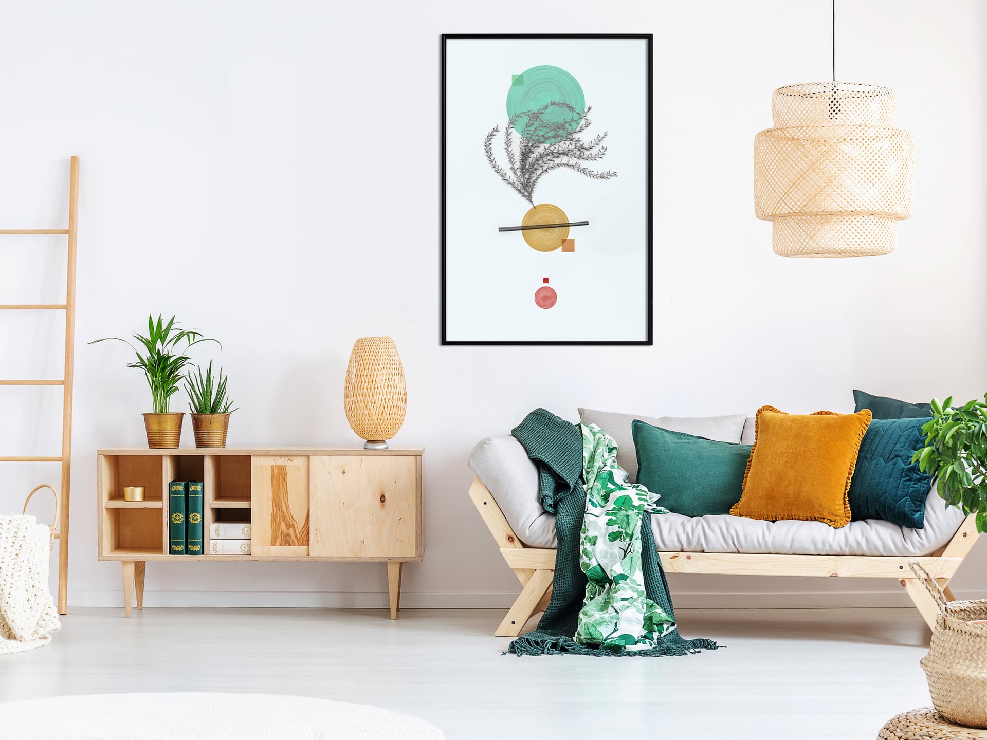 

Plakat - Geometryczna instalacja z rośliną (rozmiar 20x30, wykończenie Rama czarna)