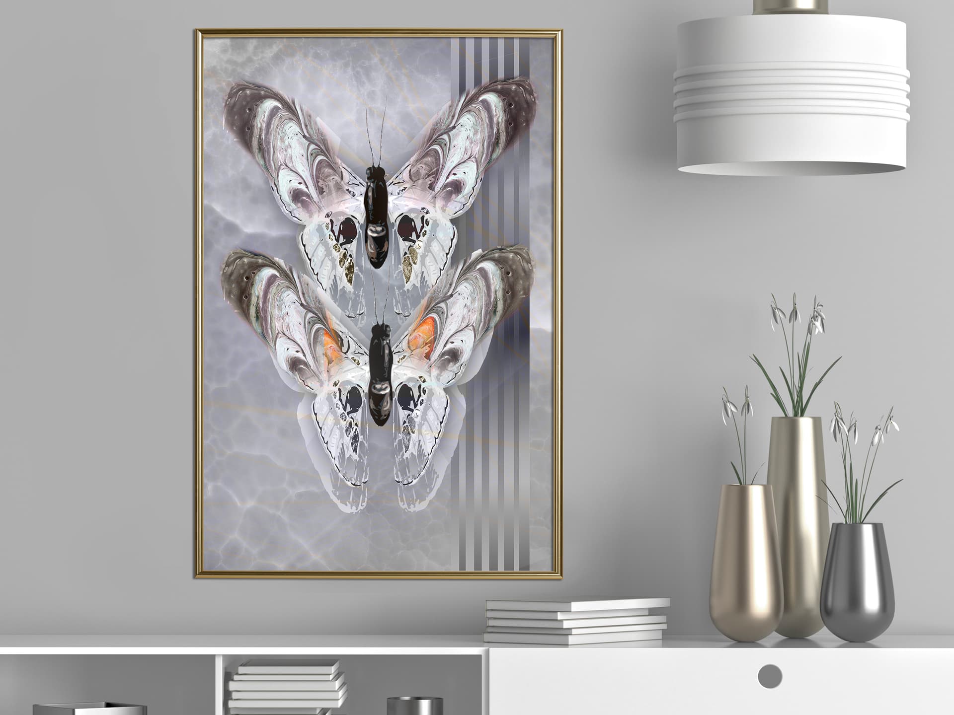 

Plakat - Dwie ćmy (rozmiar 30x45, wykończenie Rama złota)