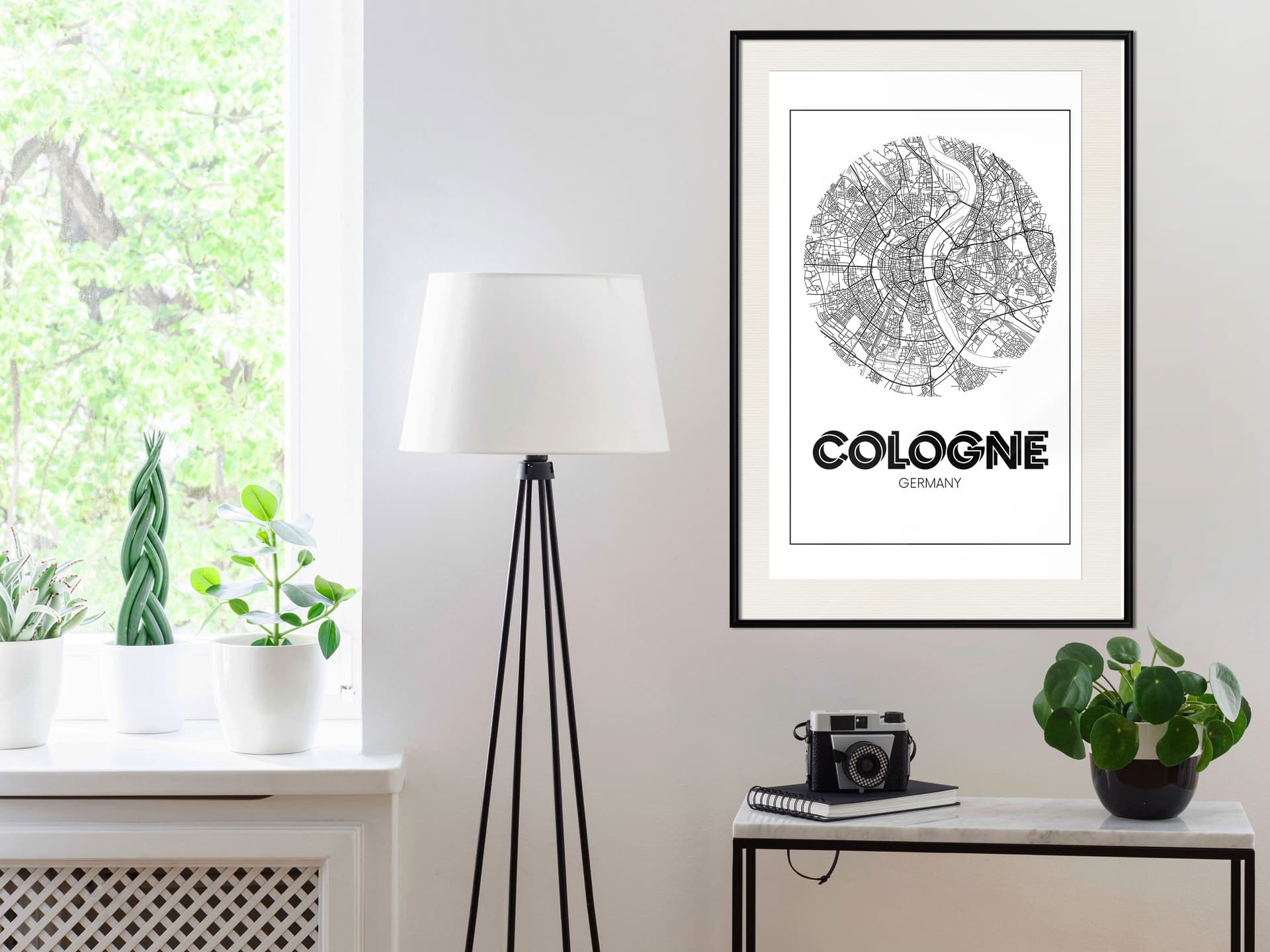 

Plakat - Plan miasta: Kolonia (okrągły) (rozmiar 30x45, wykończenie Rama czarna z passe-partout)