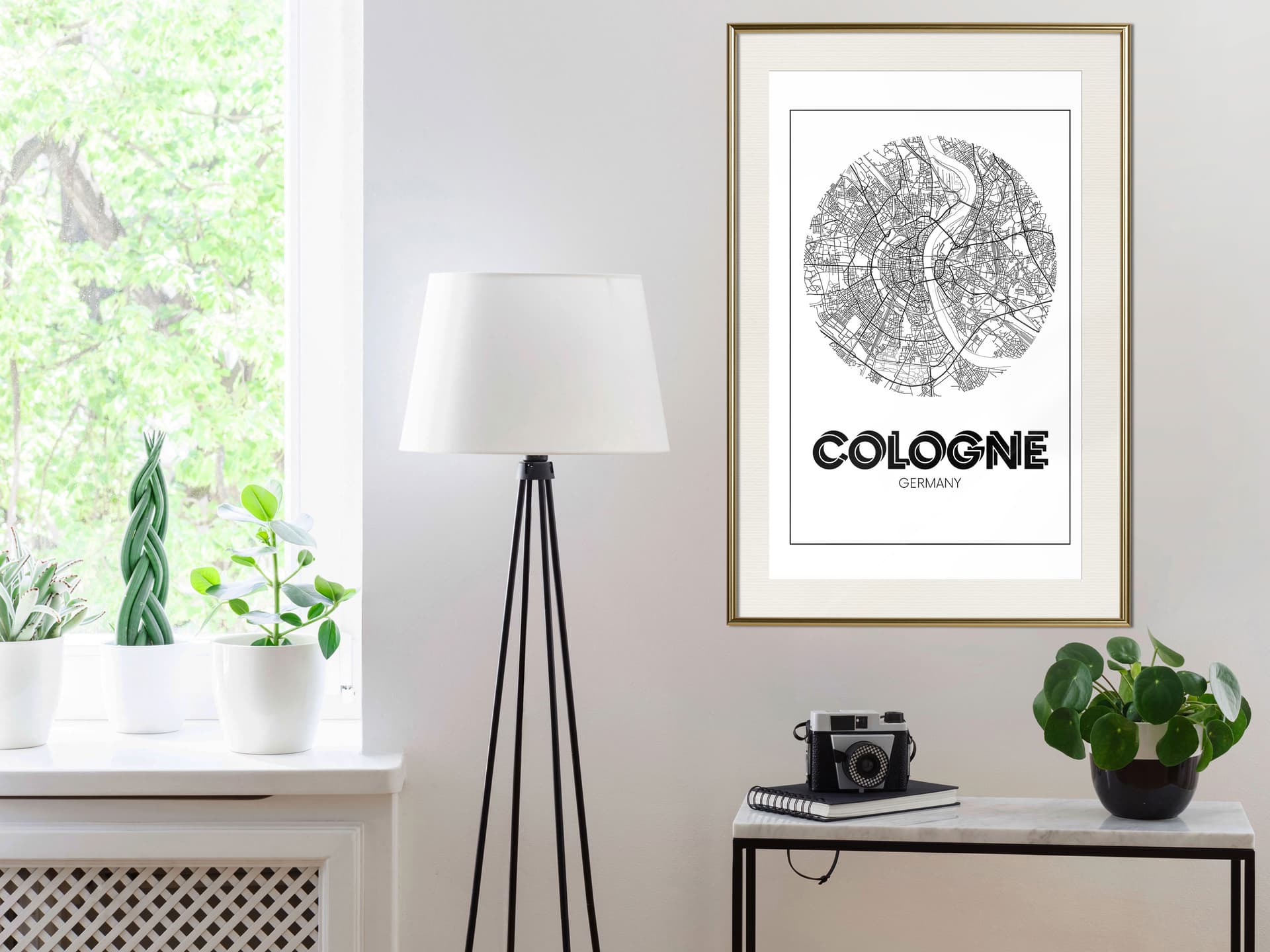 

Plakat - Plan miasta: Kolonia (okrągły) (rozmiar 20x30, wykończenie Rama złota z passe-partout)