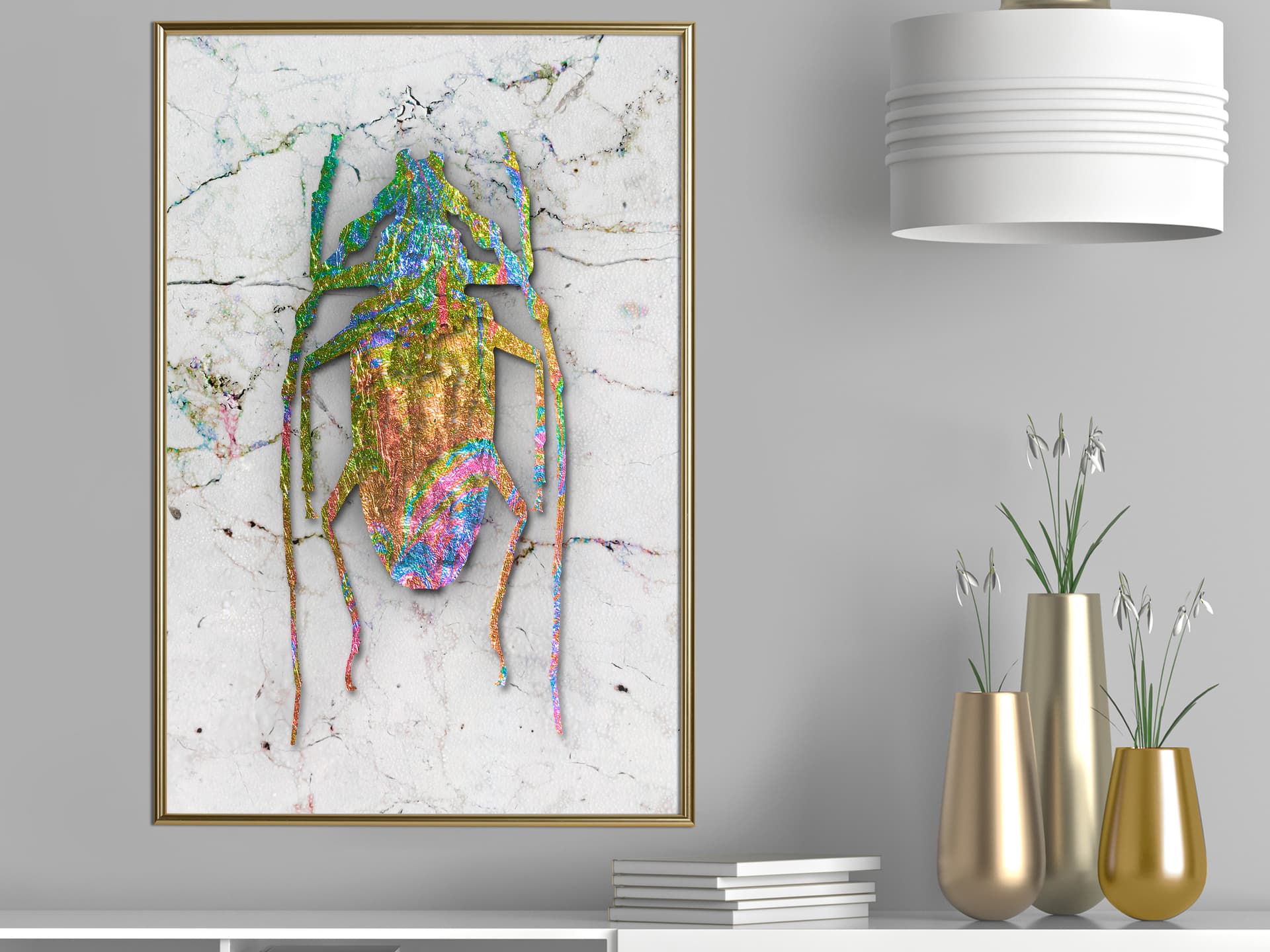 

Plakat - Opalizujący insekt (rozmiar 40x60, wykończenie Rama złota)