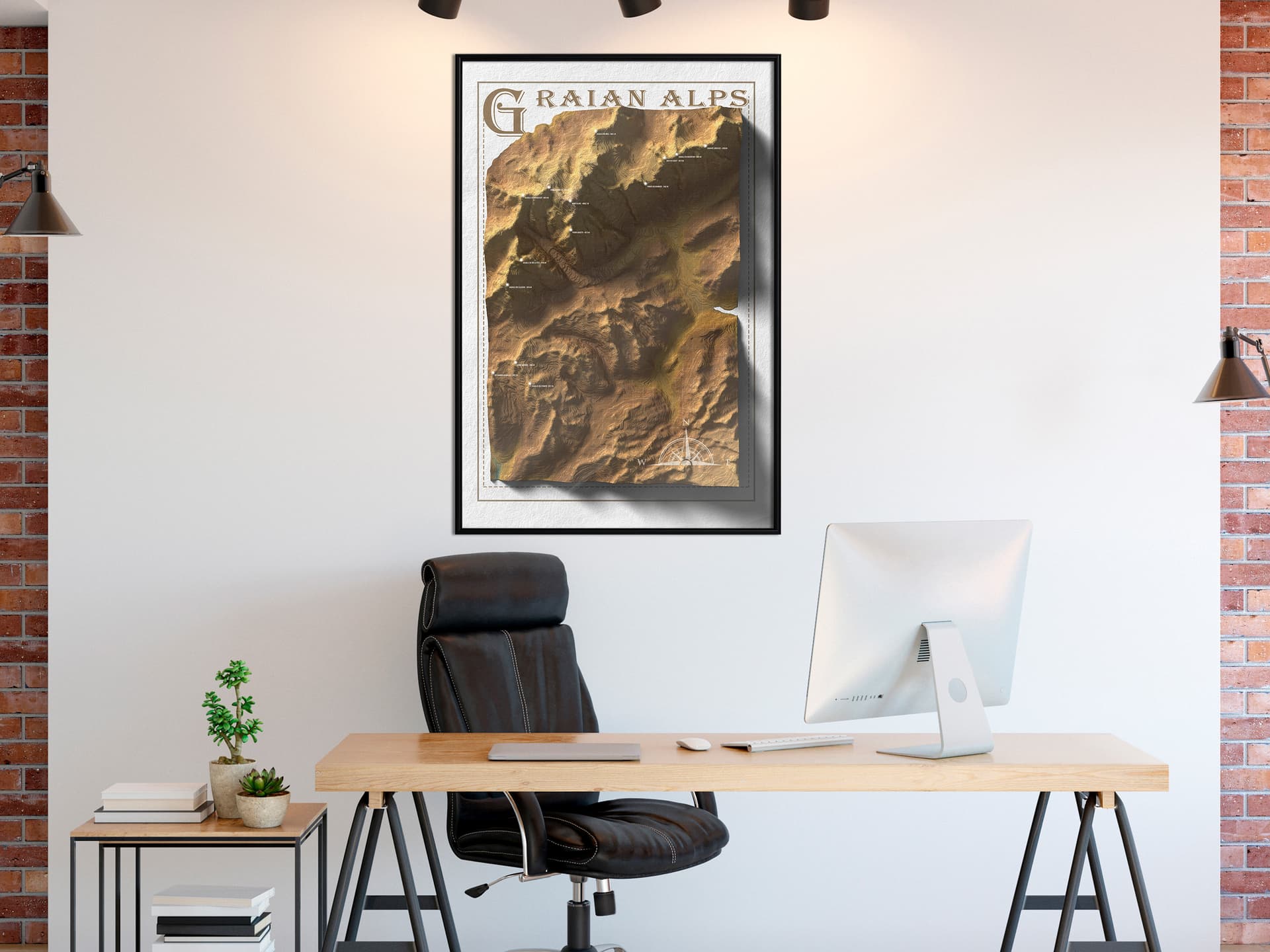 

Plakat - Mapa reliefowa: Alpy Graickie (rozmiar 20x30, wykończenie Rama czarna)