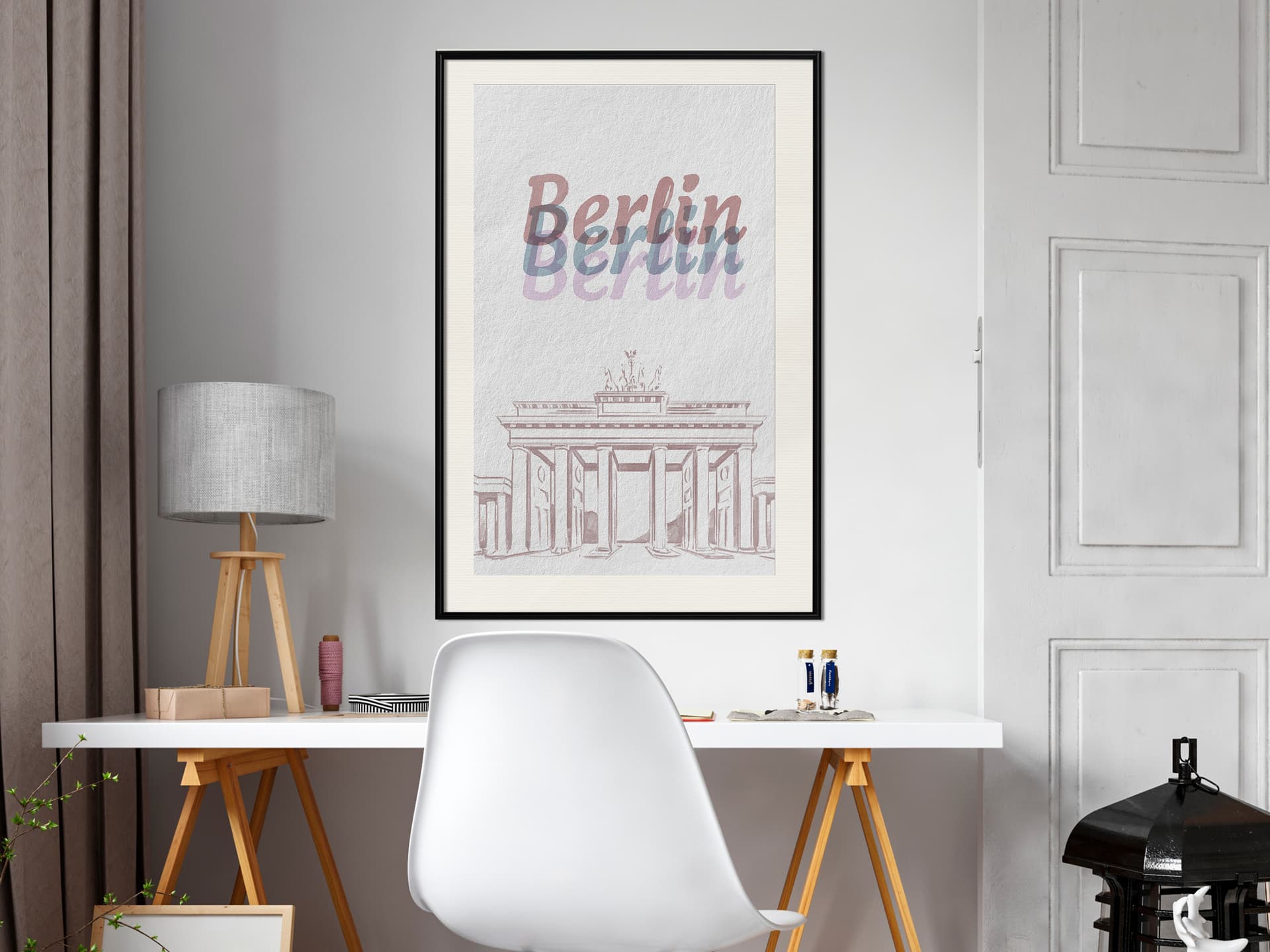

Plakat - Pastelowy Berlin (rozmiar 30x45, wykończenie Rama czarna z passe-partout)