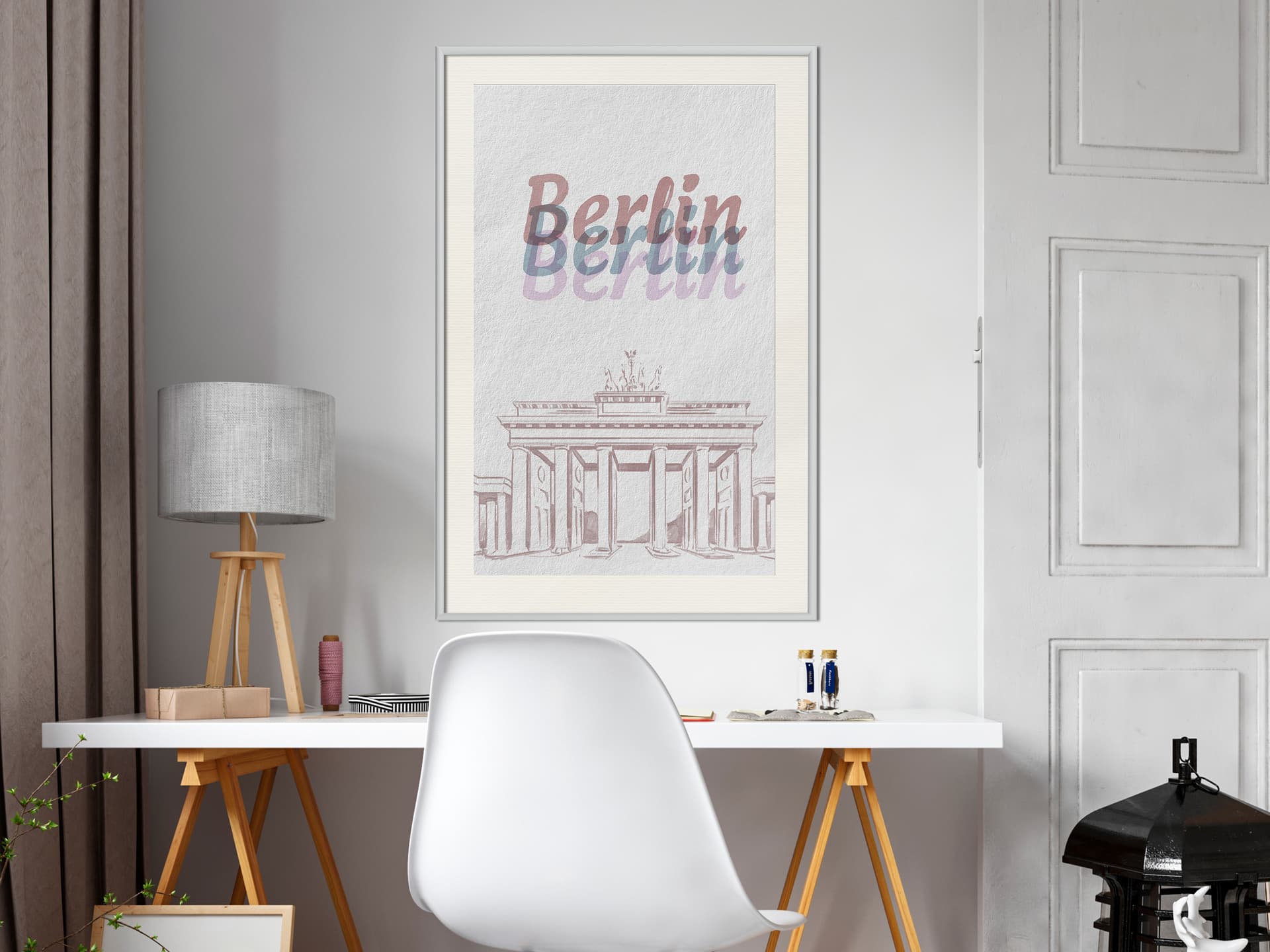 

Plakat - Pastelowy Berlin (rozmiar 30x45, wykończenie Rama biała z passe-partout)
