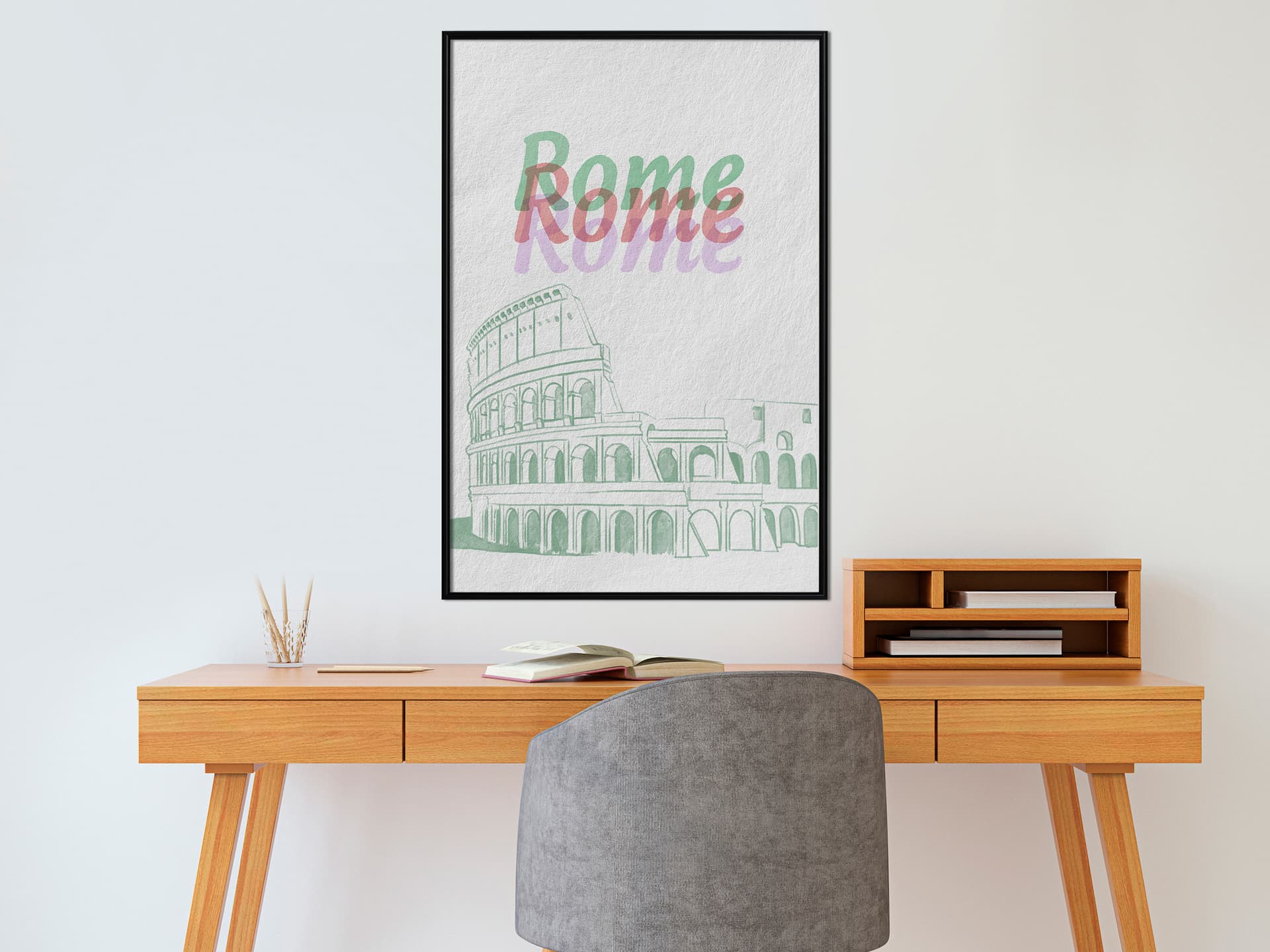 

Plakat - Pastelowy Rzym (rozmiar 20x30, wykończenie Rama czarna)