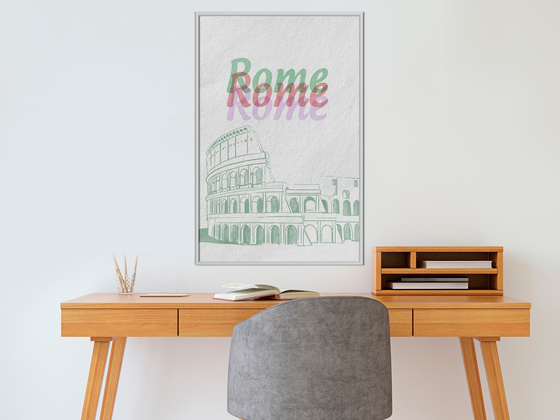 

Plakat - Pastelowy Rzym (rozmiar 20x30, wykończenie Rama biała)