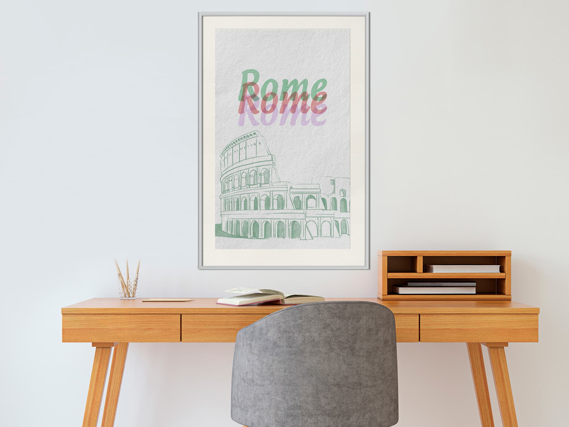

Plakat - Pastelowy Rzym (rozmiar 30x45, wykończenie Rama biała z passe-partout)