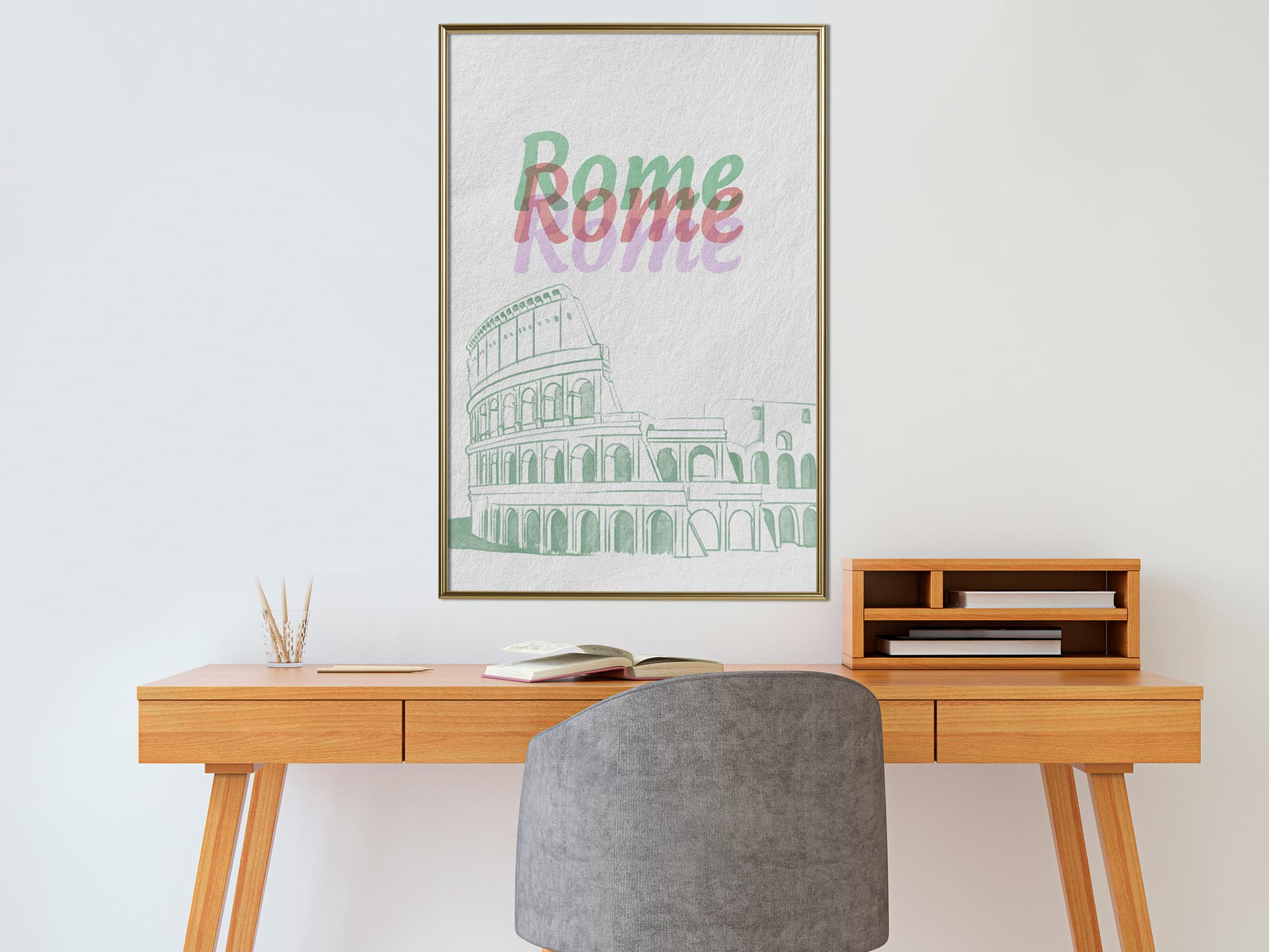 

Plakat - Pastelowy Rzym (rozmiar 40x60, wykończenie Rama złota)