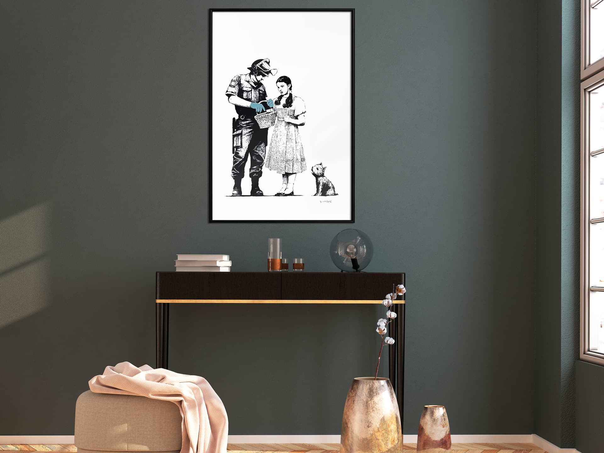 

Plakat - Banksy: Stop and Search (rozmiar 40x60, wykończenie Rama czarna)