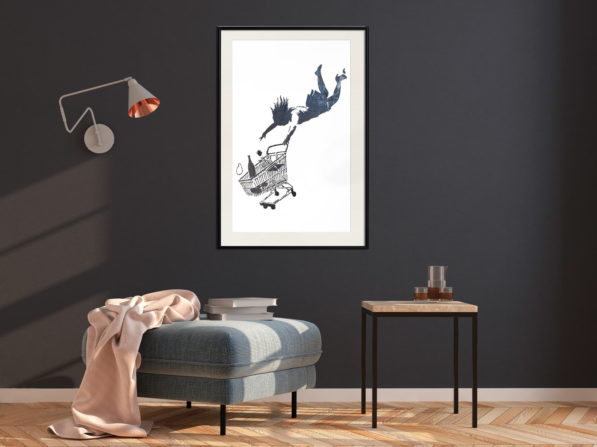 

Plakat - Banksy: Shop Until You Drop (rozmiar 20x30, wykończenie Rama czarna z passe-partout)