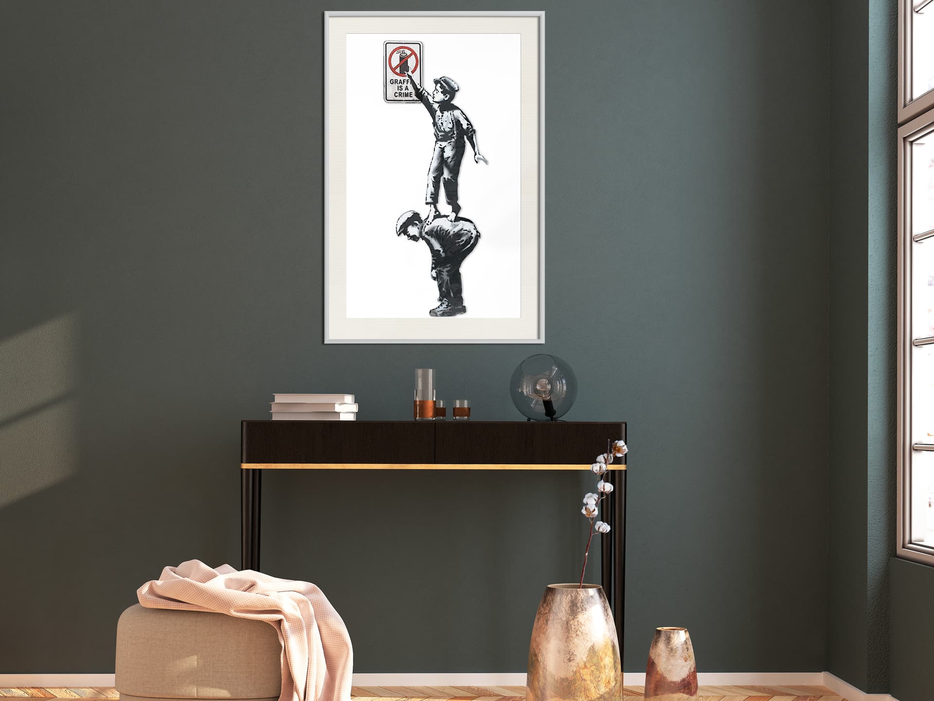 

Plakat - Banksy: Graffiti Is a Crime (rozmiar 20x30, wykończenie Rama biała z passe-partout)