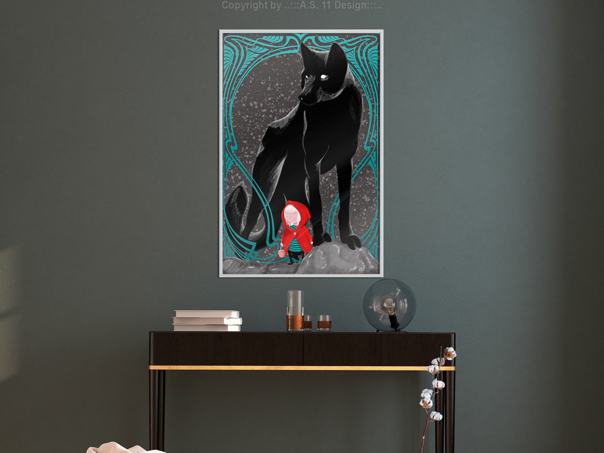 

Plakat - Zły wilk (rozmiar 20x30, wykończenie Rama biała)