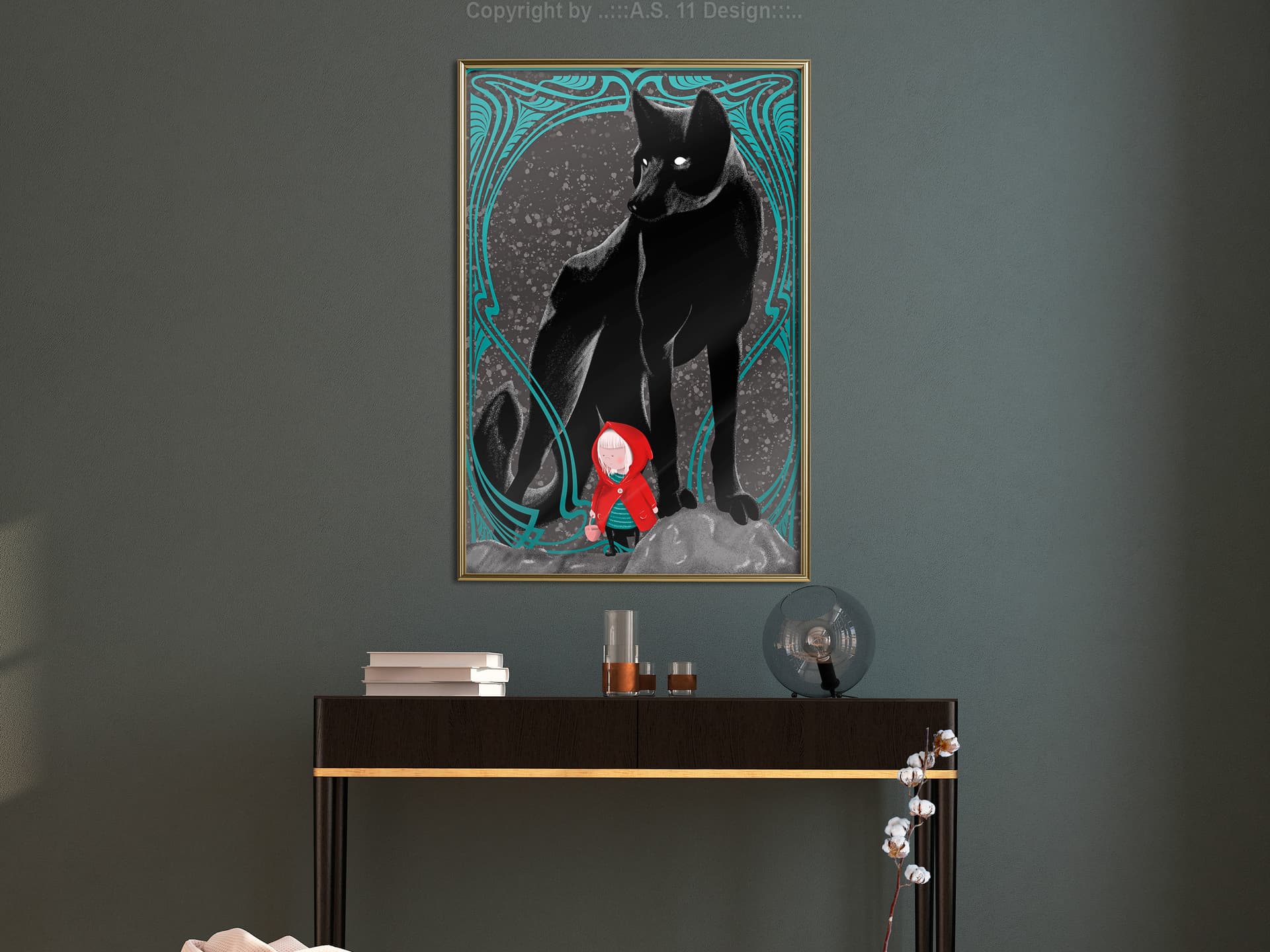 

Plakat - Zły wilk (rozmiar 30x45, wykończenie Rama złota)