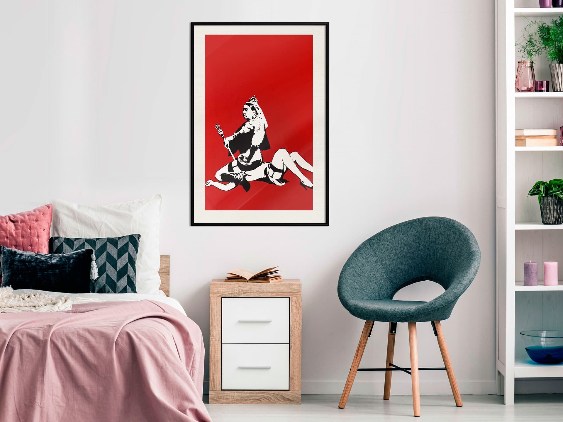 

Plakat - Banksy: Queen Victoria (rozmiar 20x30, wykończenie Rama czarna z passe-partout)