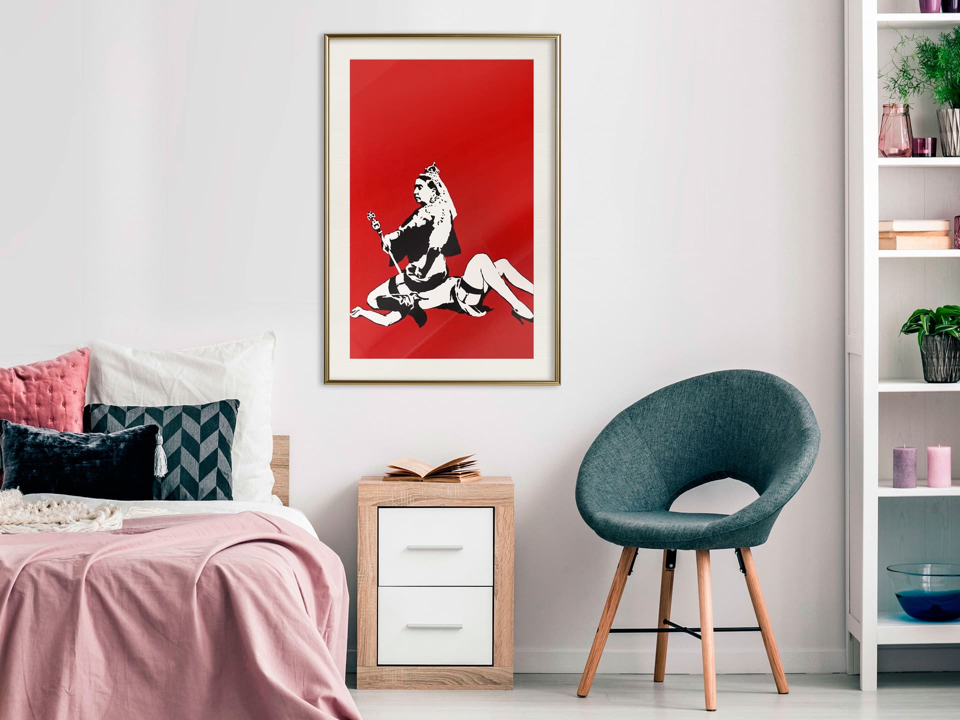 

Plakat - Banksy: Queen Victoria (rozmiar 20x30, wykończenie Rama złota z passe-partout)