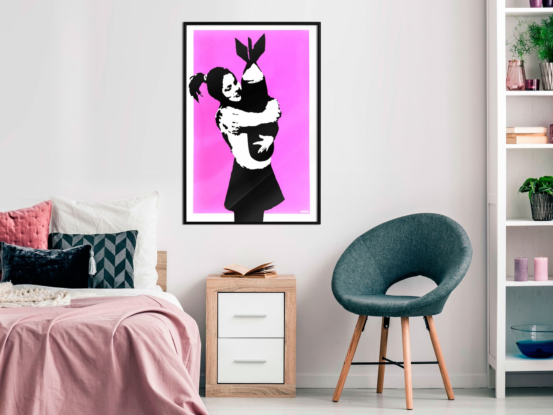 

Plakat - Banksy: Bomb Hugger (rozmiar 40x60, wykończenie Rama czarna)