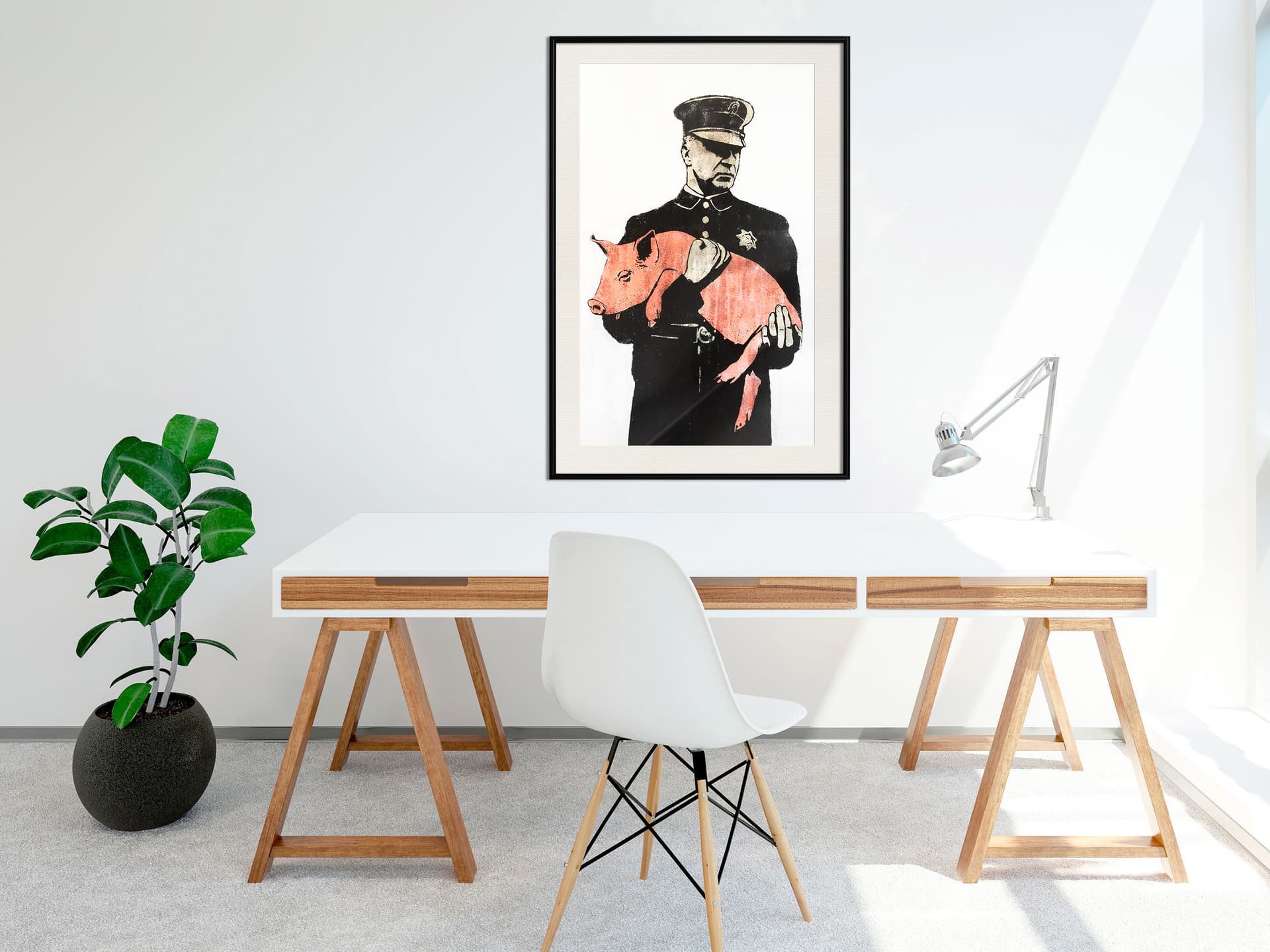 

Plakat - Świnia (rozmiar 30x45, wykończenie Rama czarna z passe-partout)