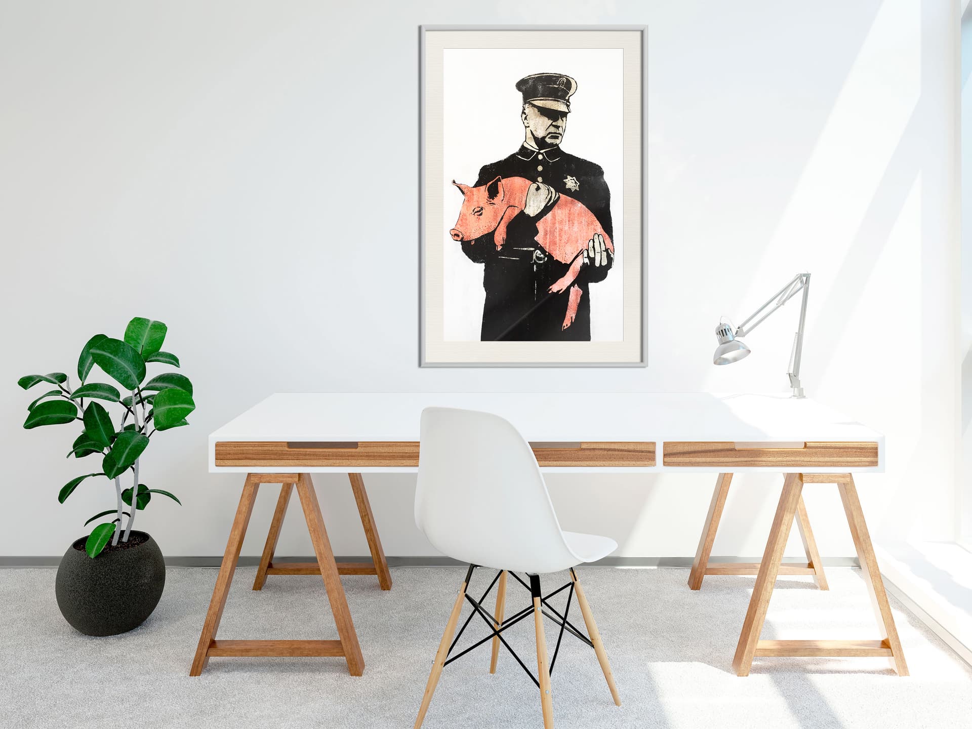 

Plakat - Świnia (rozmiar 40x60, wykończenie Rama biała z passe-partout)