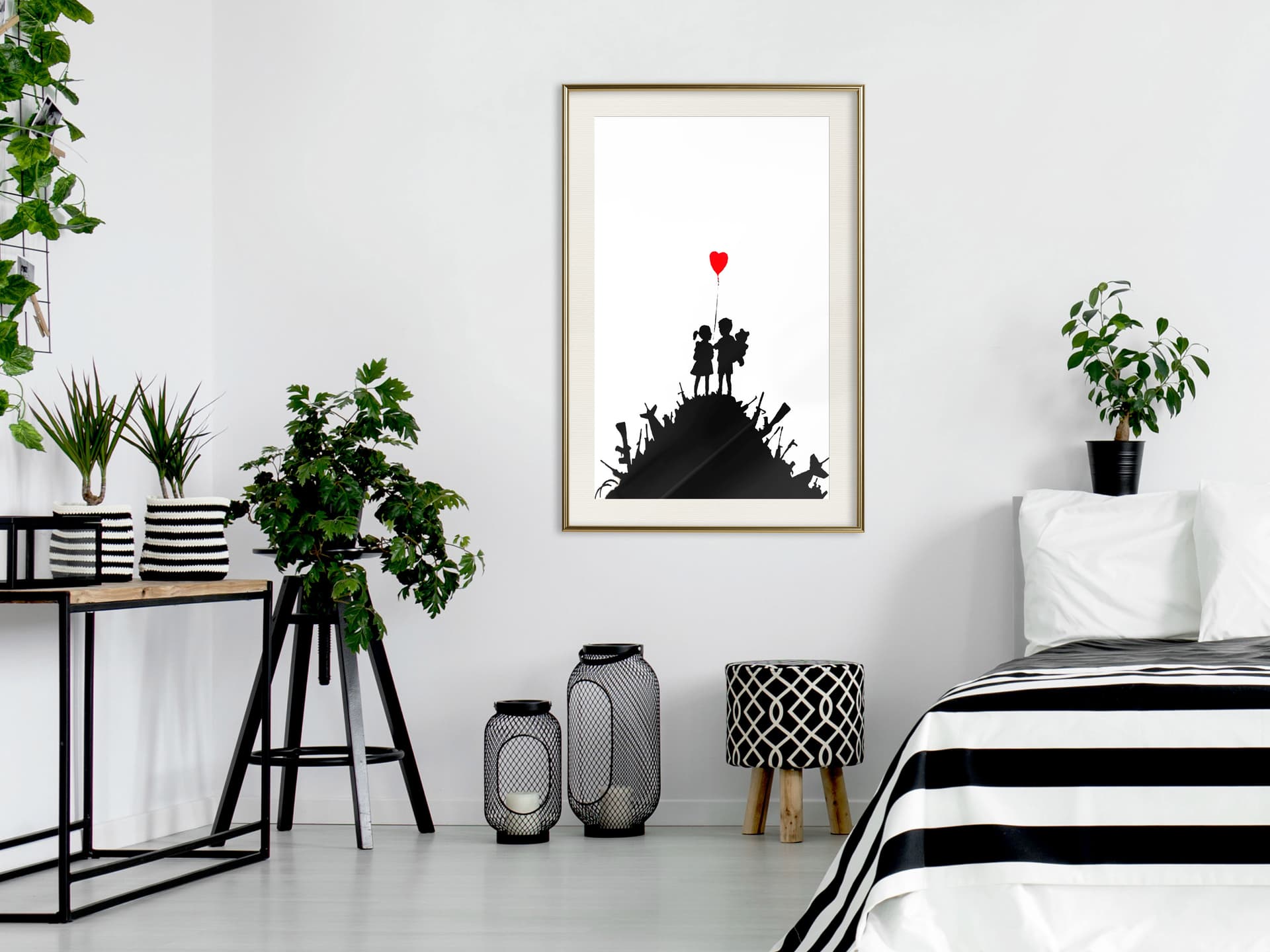 

Plakat - Banksy: Kids on Guns (rozmiar 30x45, wykończenie Rama złota z passe-partout)