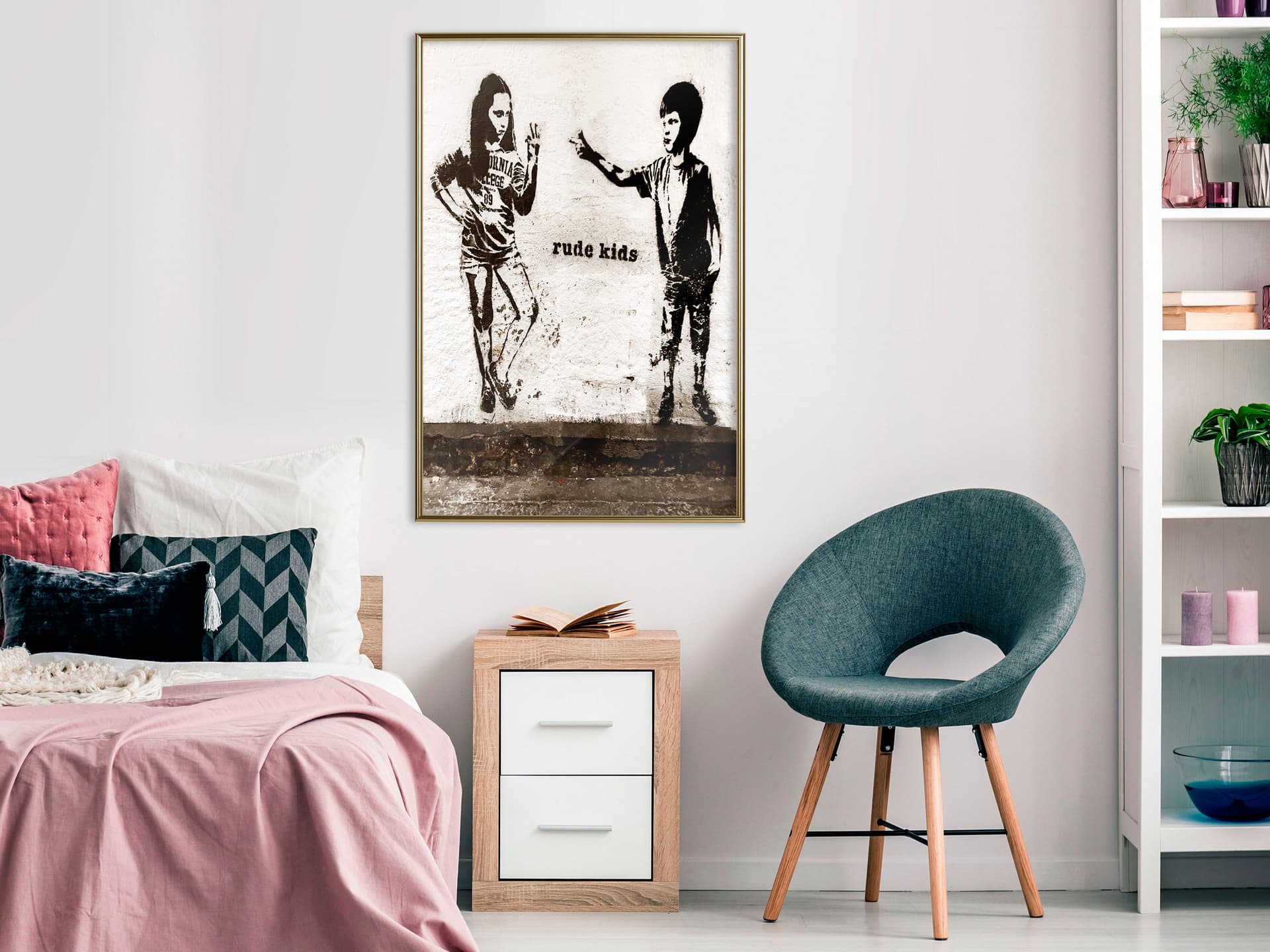 

Plakat - Banksy: Rude Kids (rozmiar 40x60, wykończenie Rama złota)