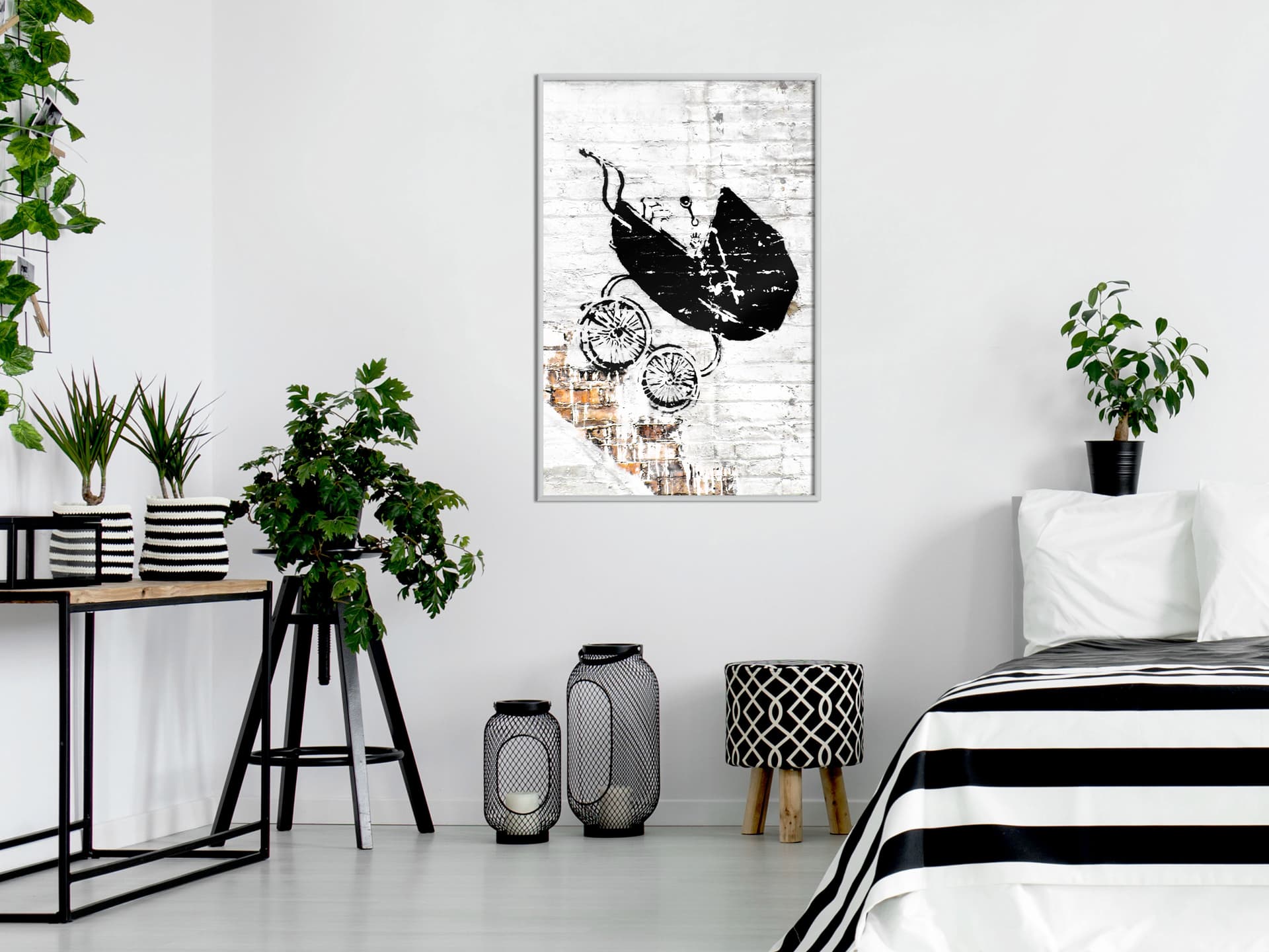 

Plakat - Banksy: Baby Stroller (rozmiar 20x30, wykończenie Rama biała)