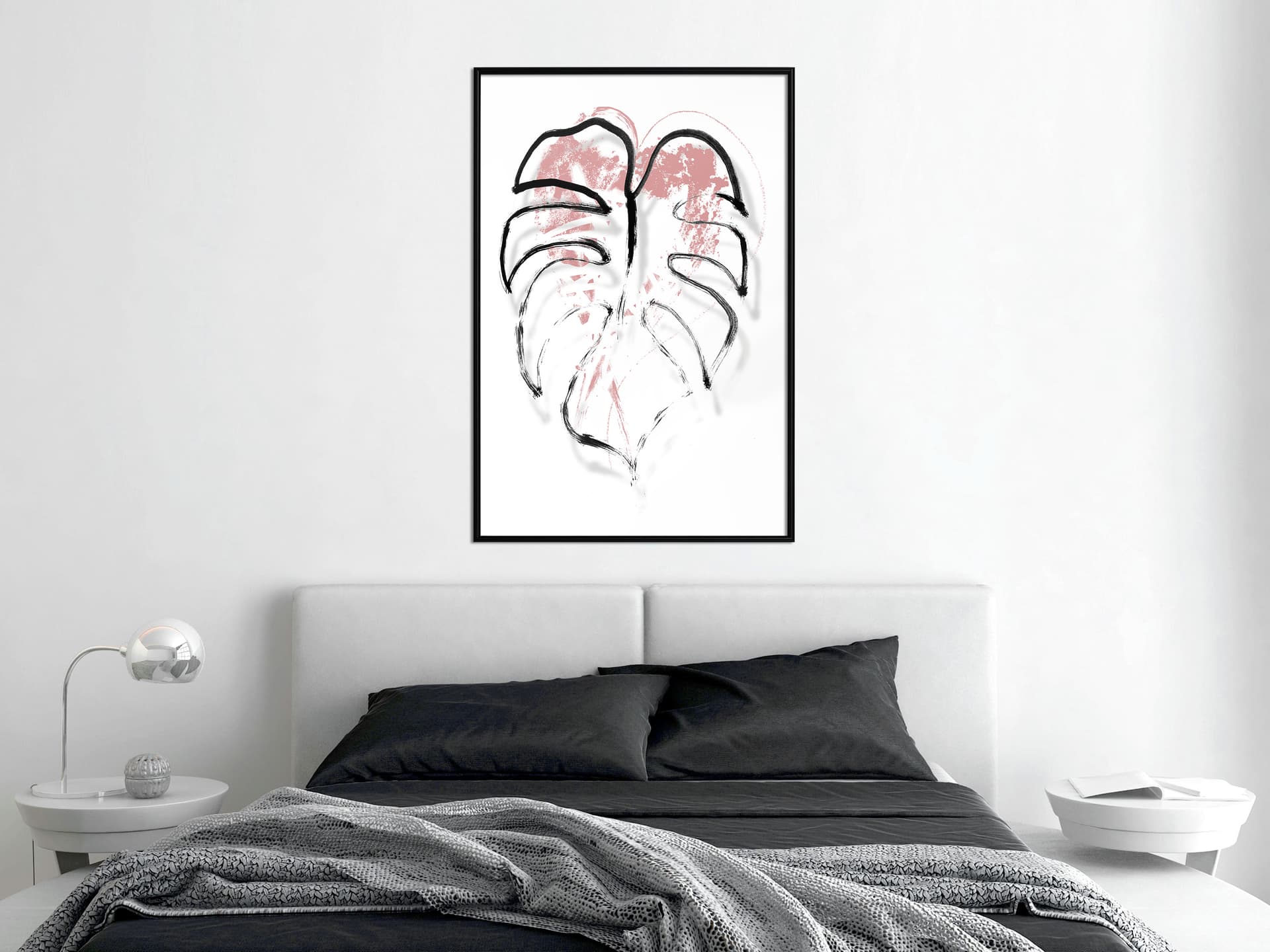 

Plakat - Czarny obrys liścia (rozmiar 30x45, wykończenie Rama czarna)