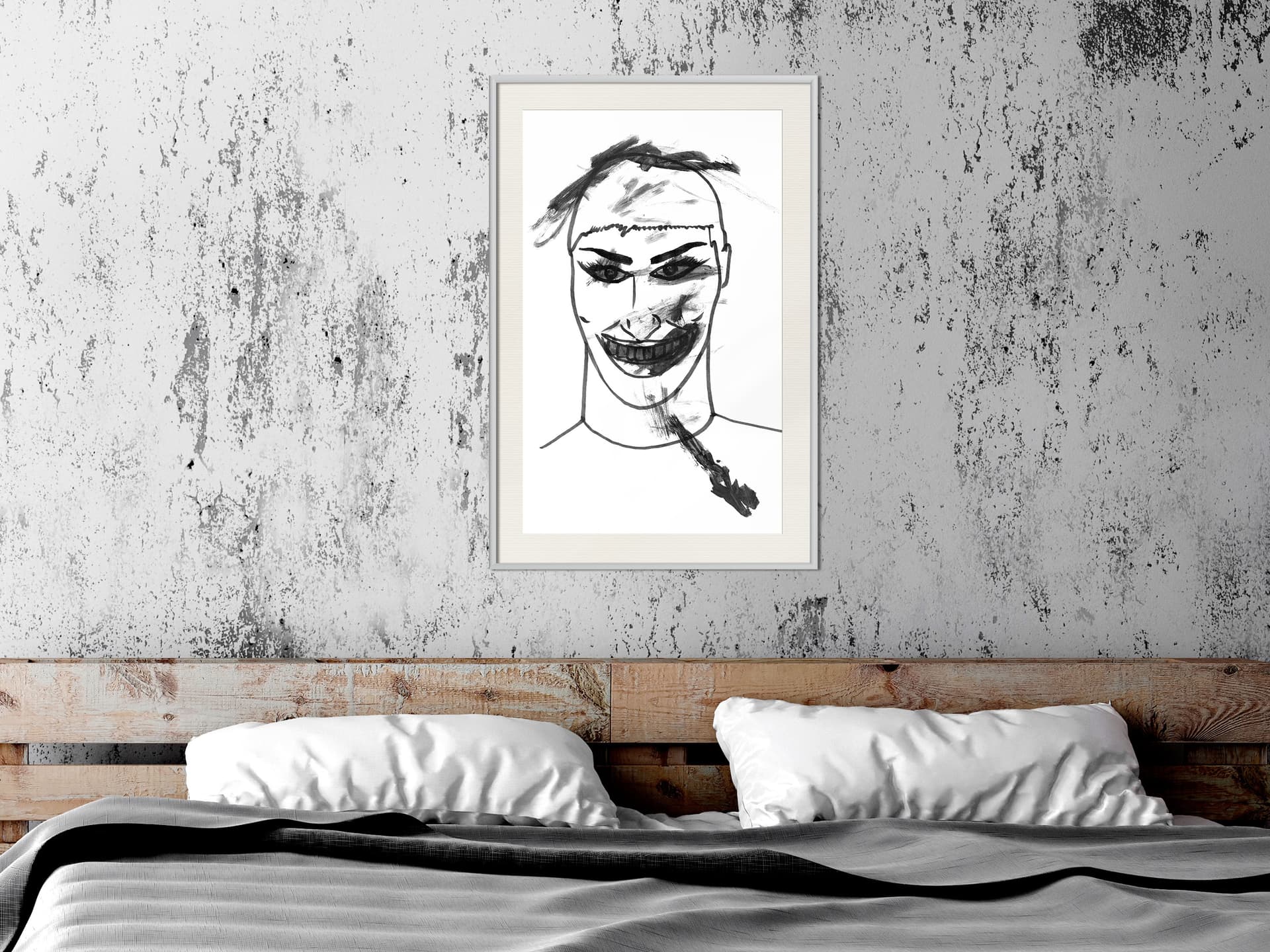 

Plakat - Straszny klaun (rozmiar 40x60, wykończenie Rama biała z passe-partout)