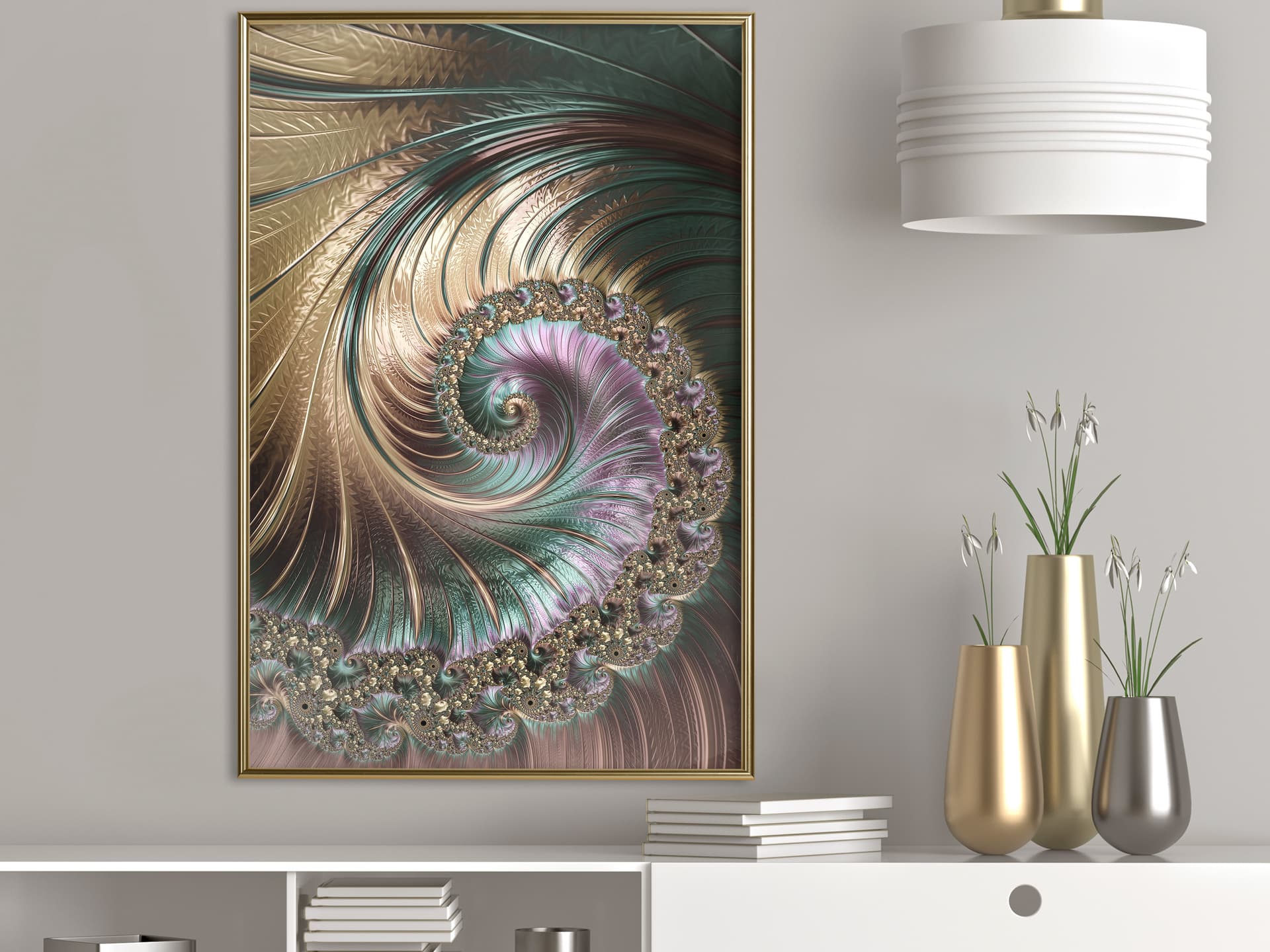 

Plakat - Opalizująca spirala (rozmiar 30x45, wykończenie Rama złota)