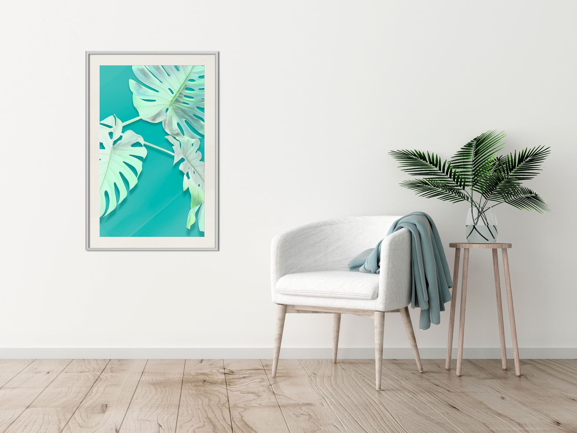 

Plakat - Morska monstera (rozmiar 20x30, wykończenie Rama biała z passe-partout)