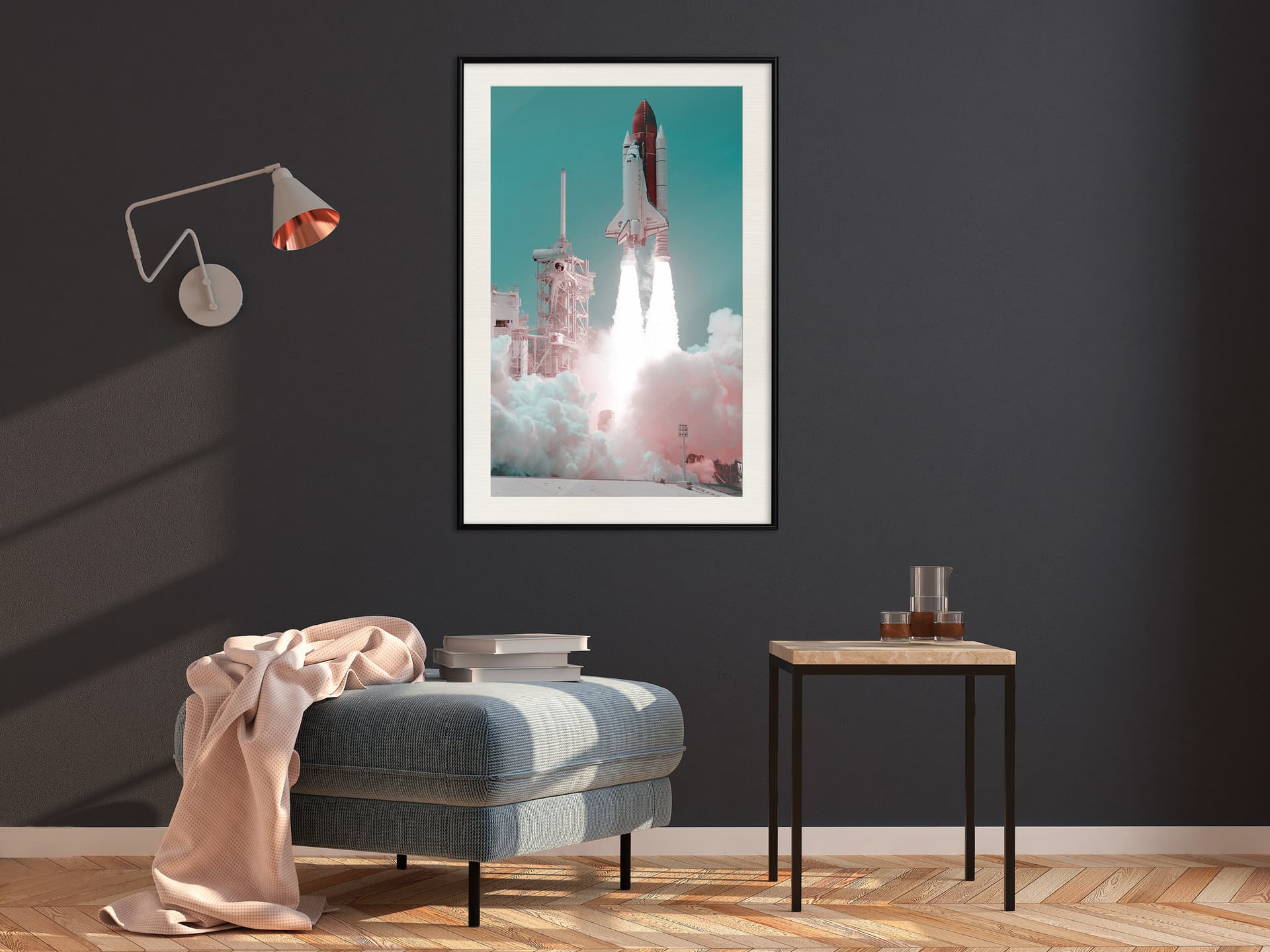 

Plakat - Opuszczając Ziemię (rozmiar 30x45, wykończenie Rama czarna z passe-partout)