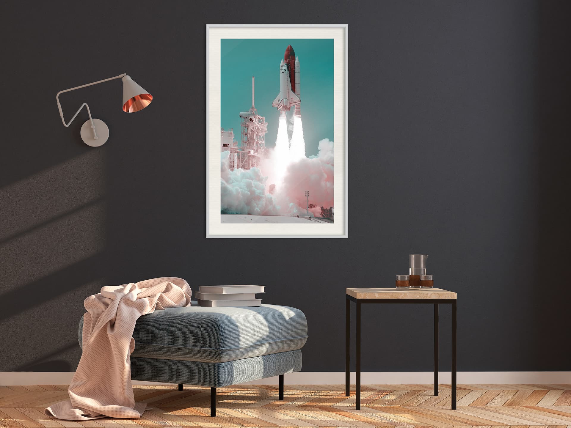 

Plakat - Opuszczając Ziemię (rozmiar 20x30, wykończenie Rama biała z passe-partout)