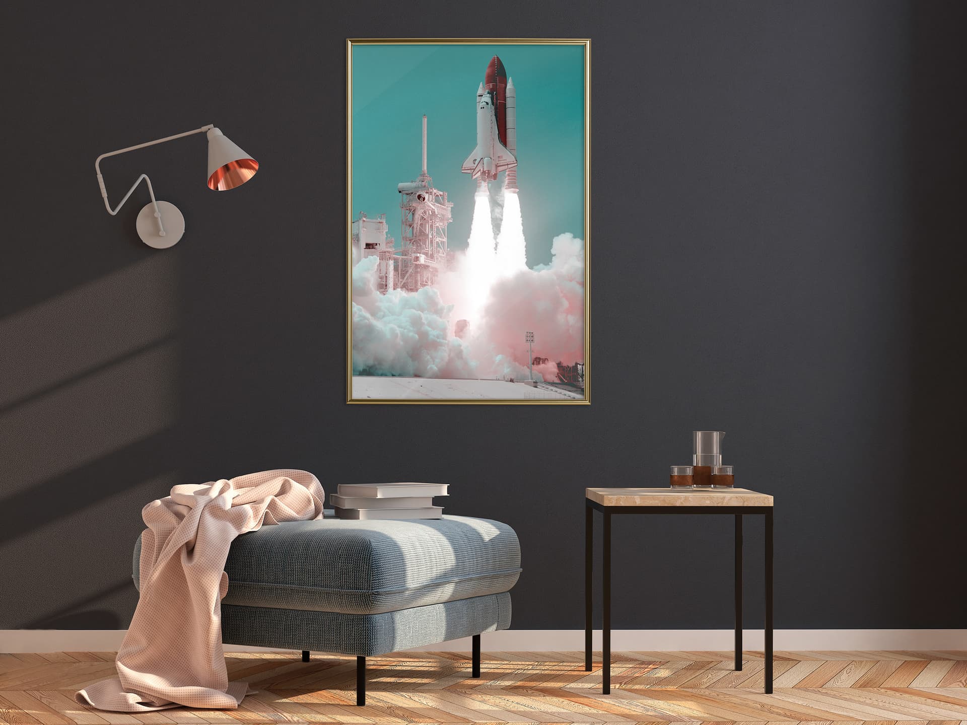 

Plakat - Opuszczając Ziemię (rozmiar 20x30, wykończenie Rama złota)
