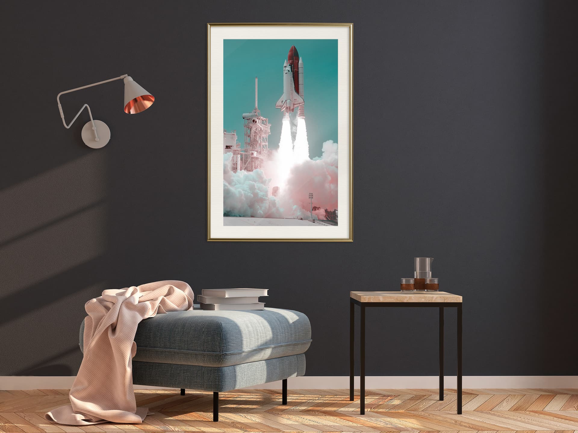 

Plakat - Opuszczając Ziemię (rozmiar 20x30, wykończenie Rama złota z passe-partout)